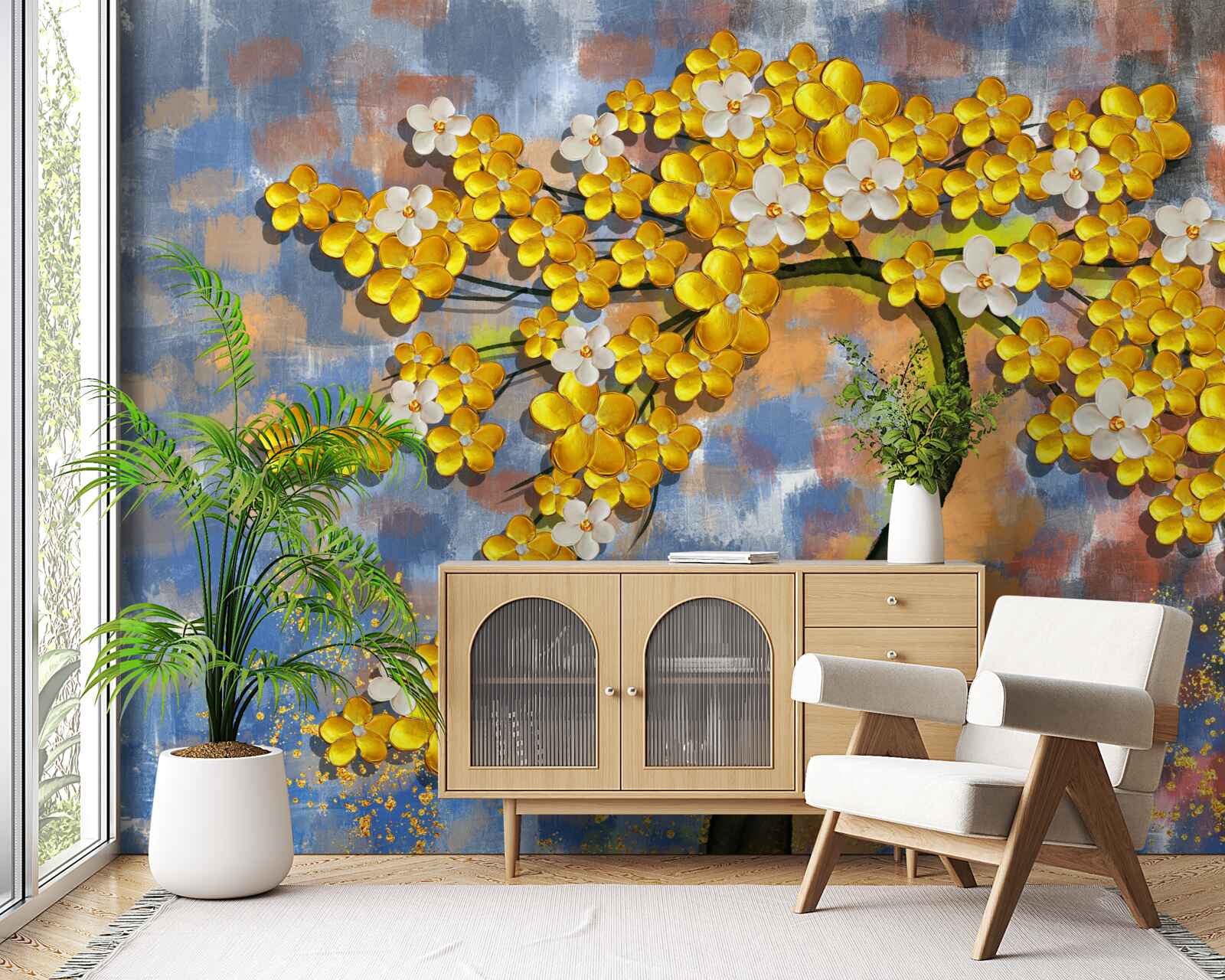 Fototapeta jesenné odtiene žltej na konároch stromov