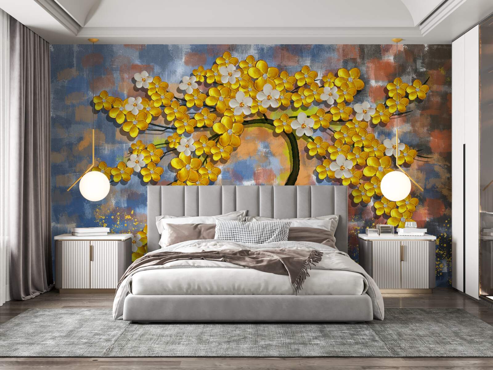 Fototapeta jesenné odtiene žltej na konároch stromov