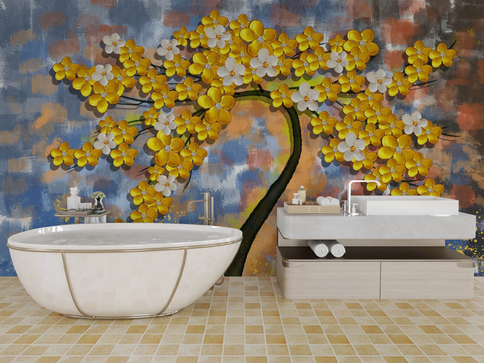 Fototapeta jesenné odtiene žltej na konároch stromov