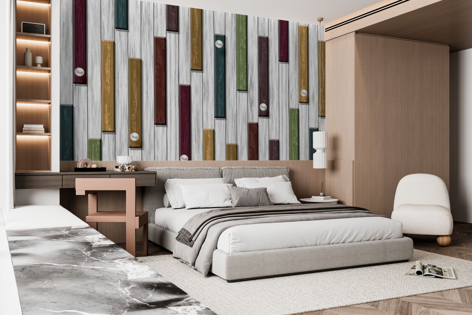 Fototapeta viacfarebné pruhy na sivom podklade