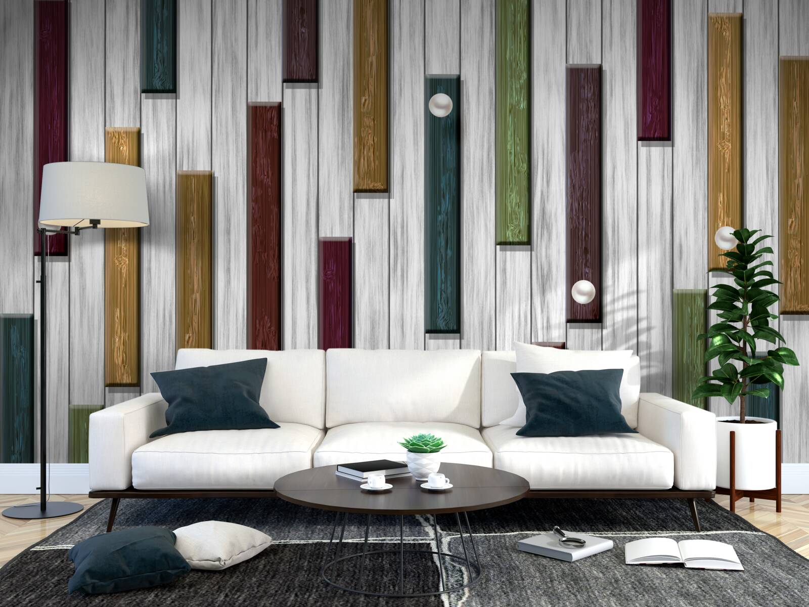 Fototapeta viacfarebné pruhy na sivom podklade