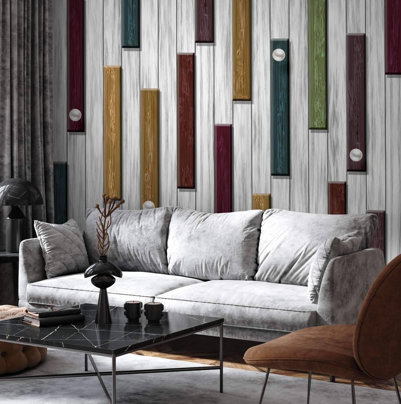 Fototapeta viacfarebné pruhy na sivom podklade