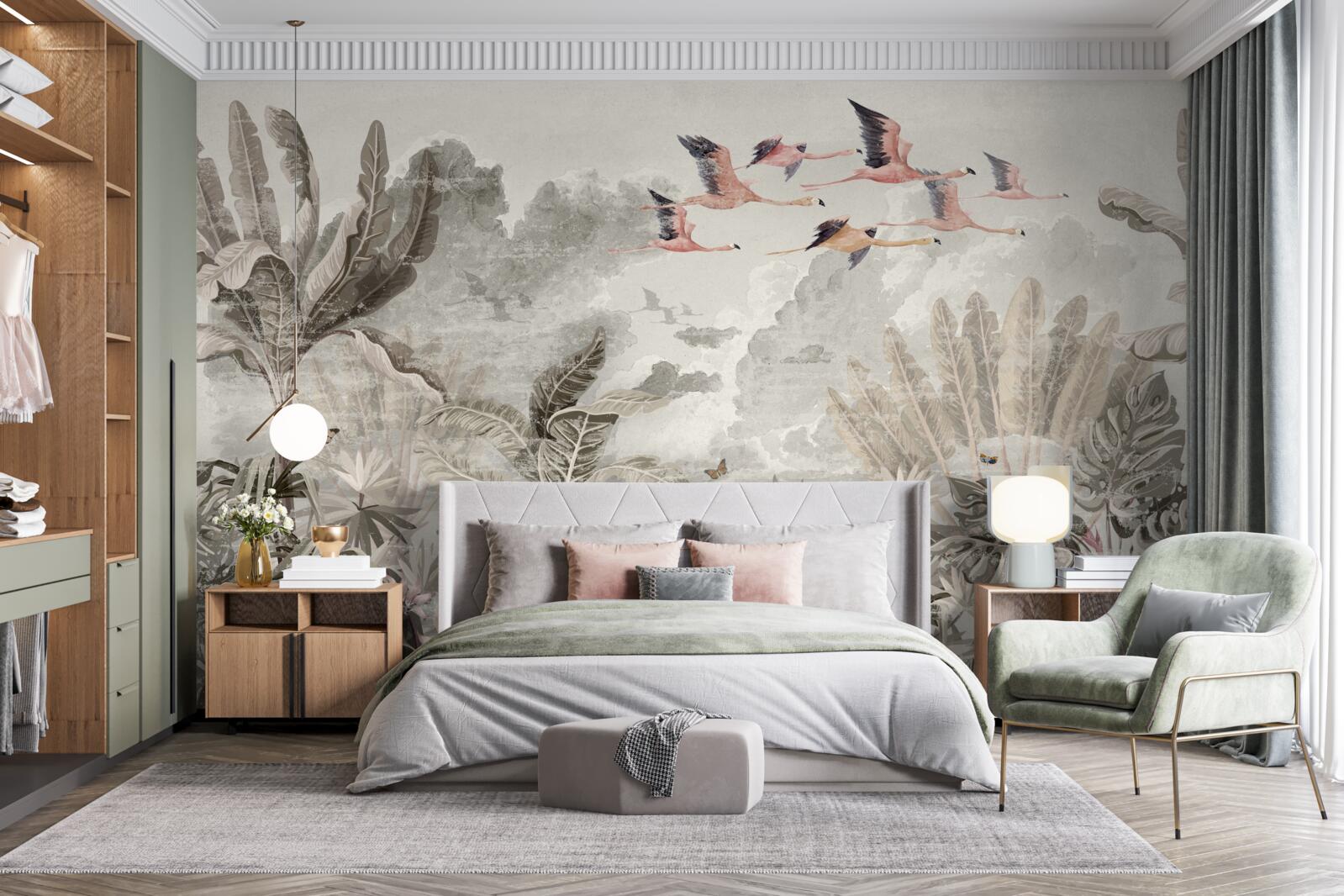 Fototapeta vtáky odlietajú pri hľadaní nového biotopu