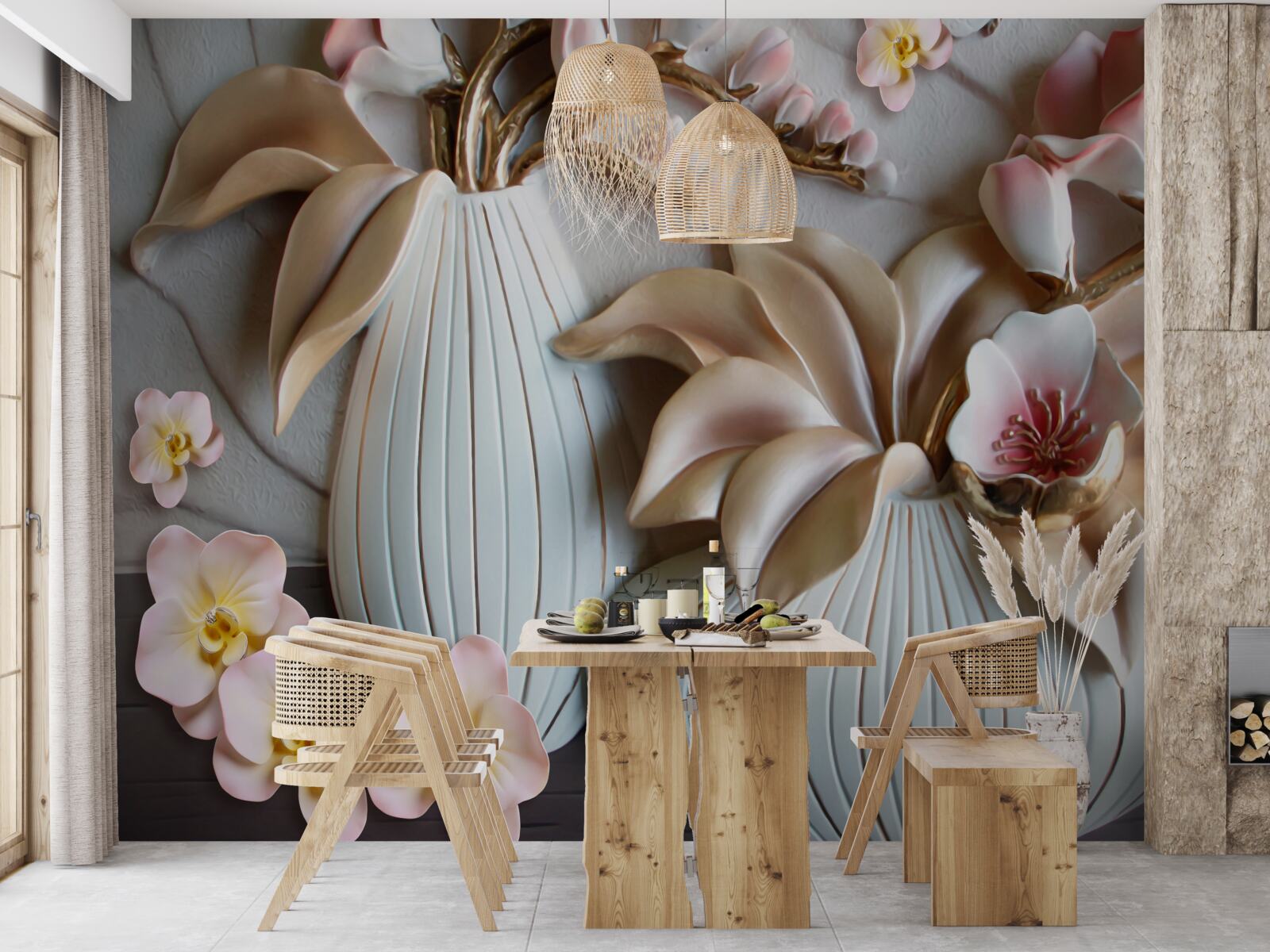 Fototapeta rôzne vázy s bielou orchideou