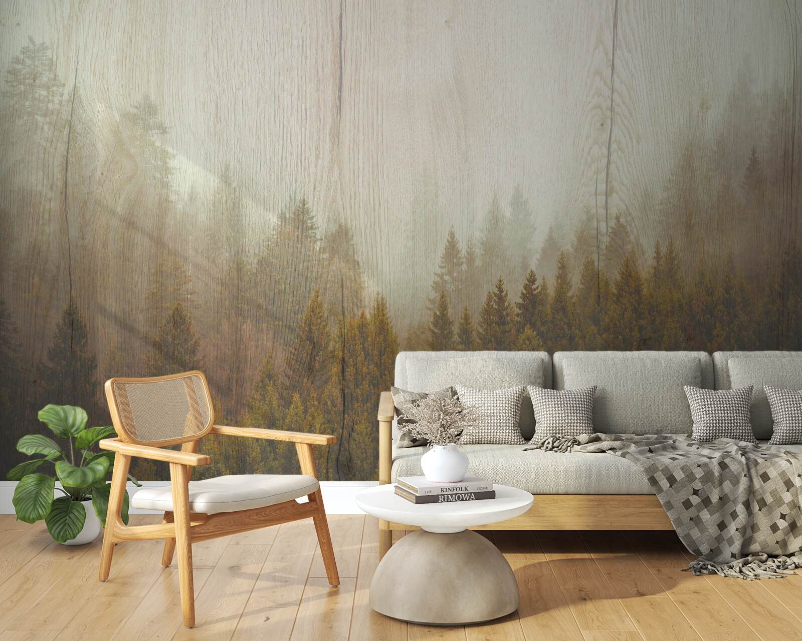 Fototapeta hmlistý les na jeseň