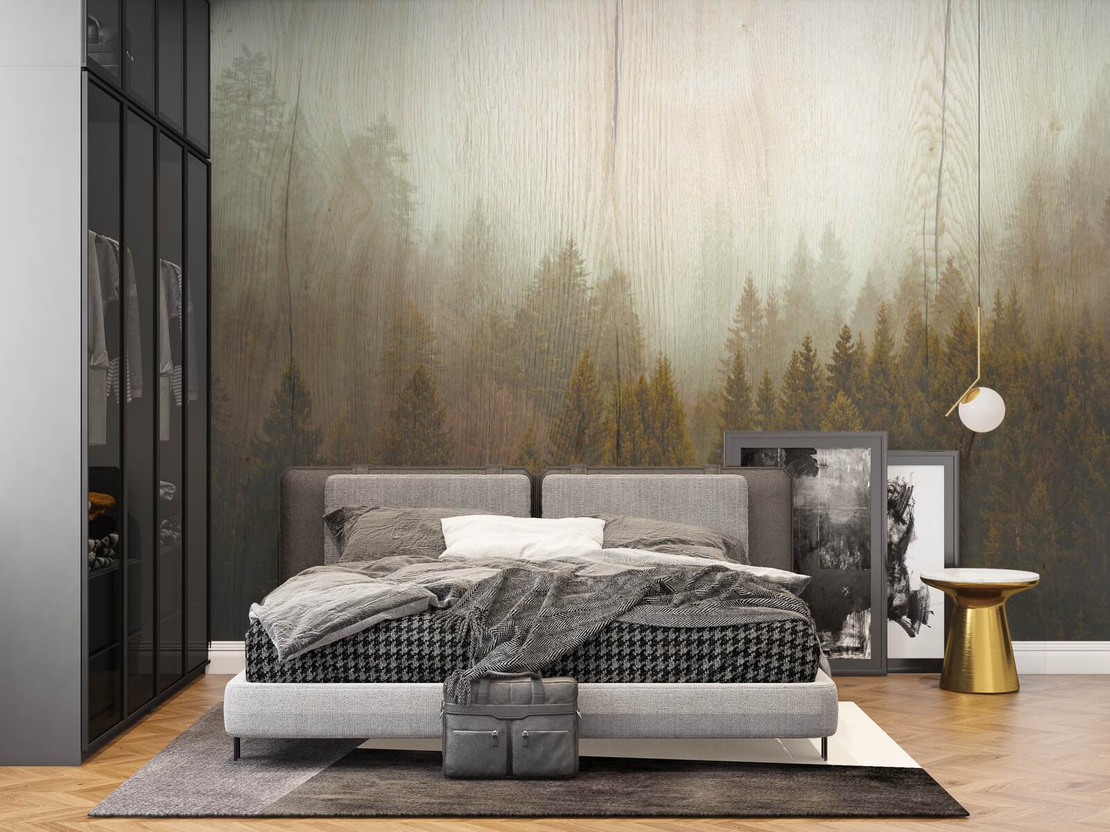 Fototapeta hmlistý les na jeseň