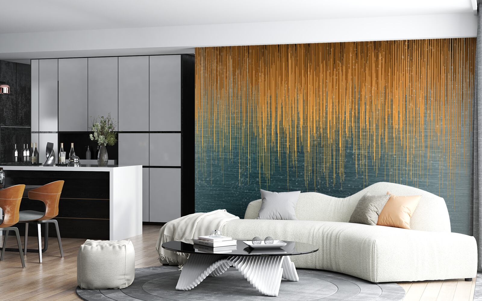 Fototapeta vŕbové konáre v jesennom šate nad vodnou hladinou