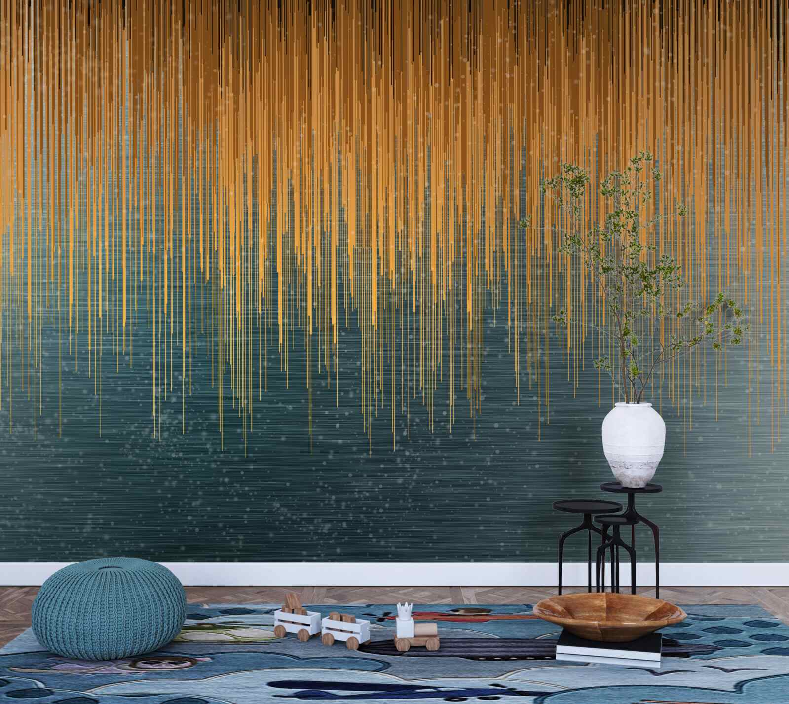 Fototapeta vŕbové konáre v jesennom šate nad vodnou hladinou