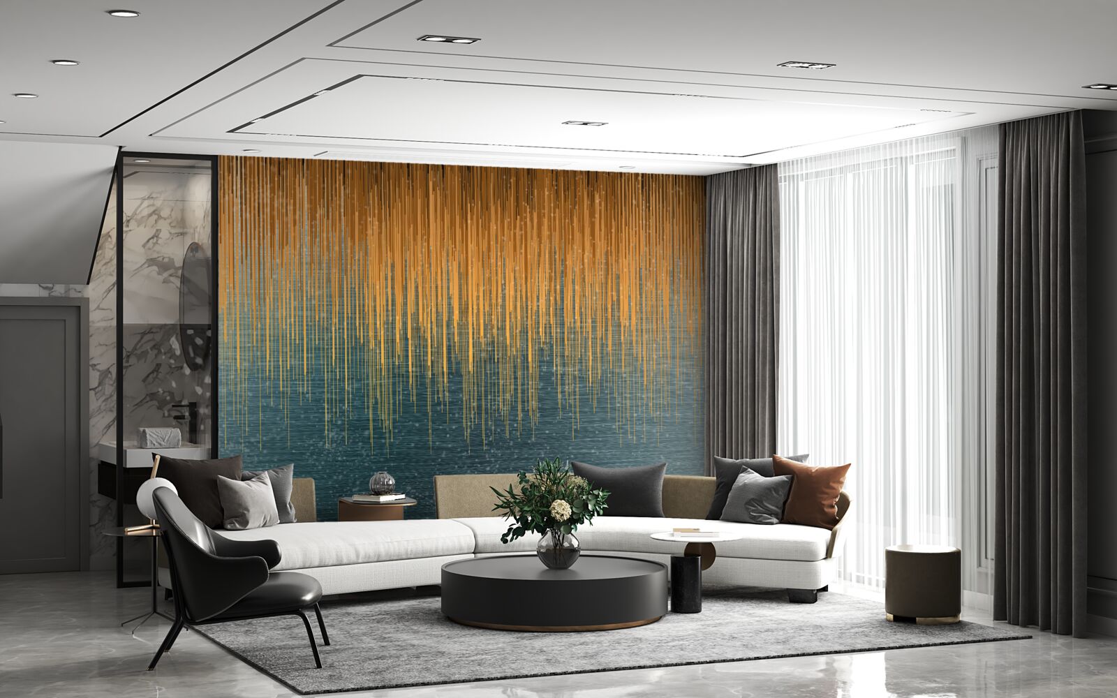 Fototapeta vŕbové konáre v jesennom šate nad vodnou hladinou