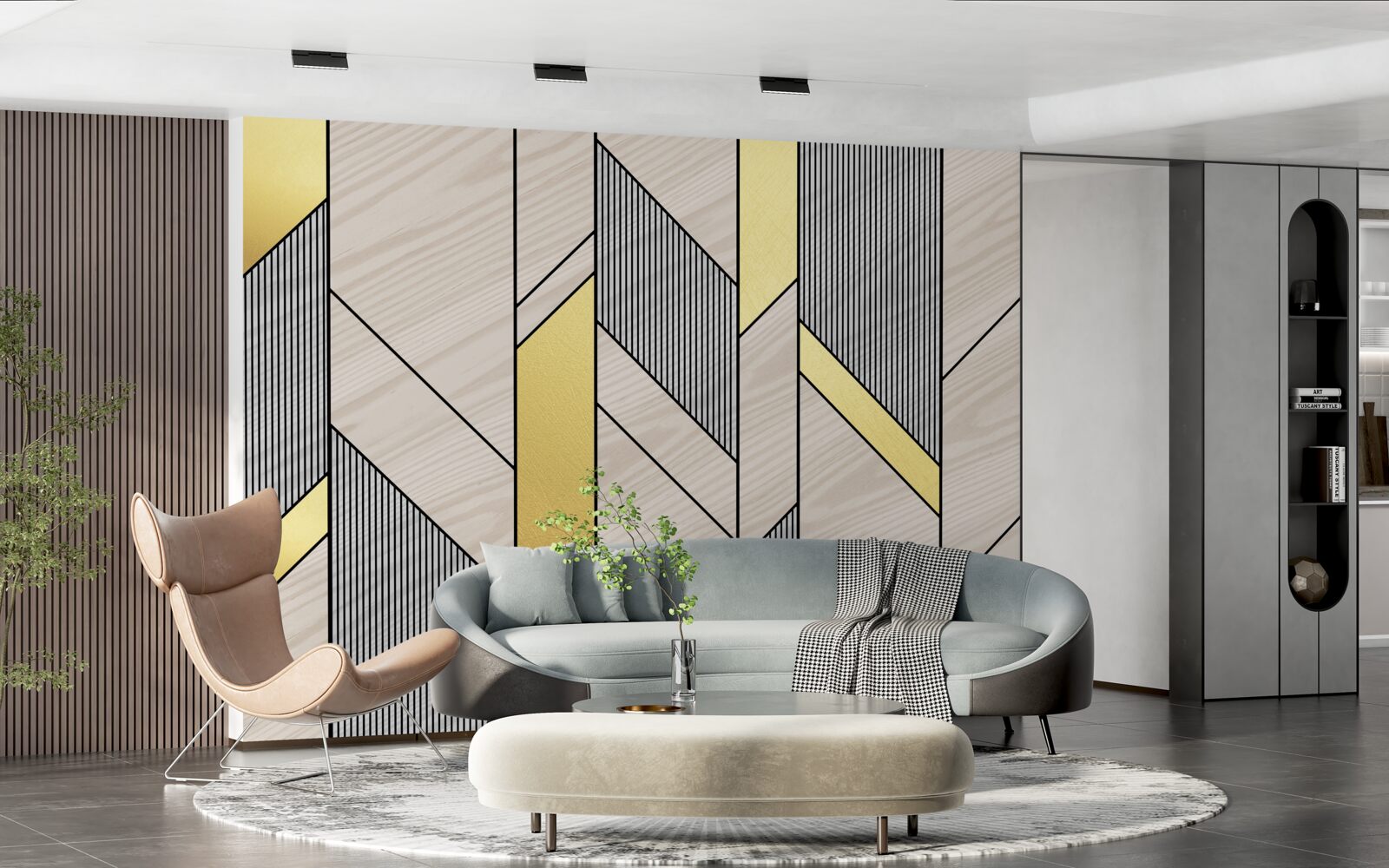 Fototapeta zlaté vertikálne lgolíny