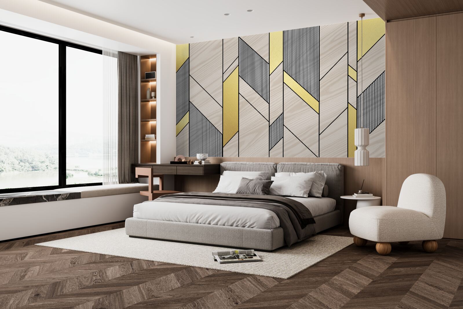 Fototapeta zlaté vertikálne lgolíny