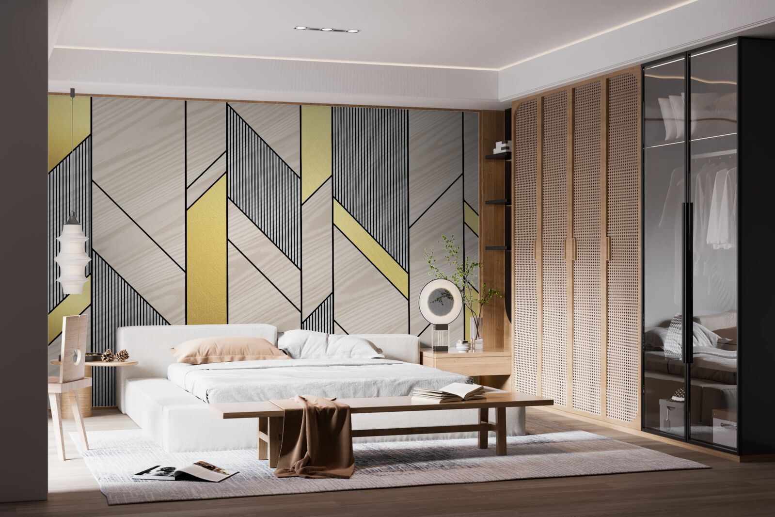 Fototapeta zlaté vertikálne lgolíny