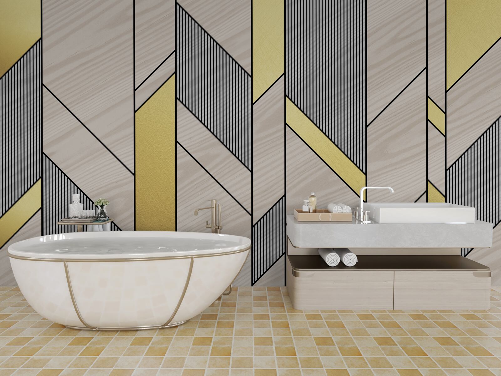 Fototapeta zlaté vertikálne lgolíny