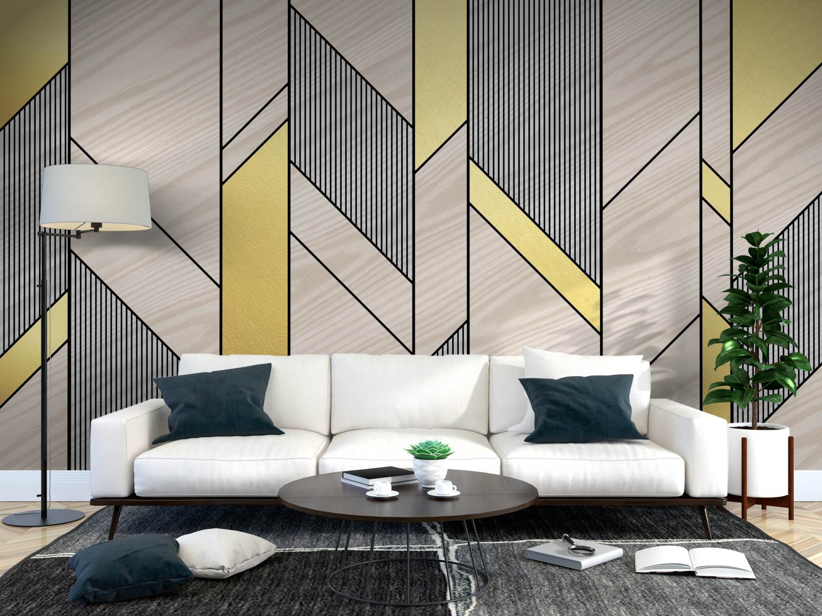 Fototapeta zlaté vertikálne lgolíny