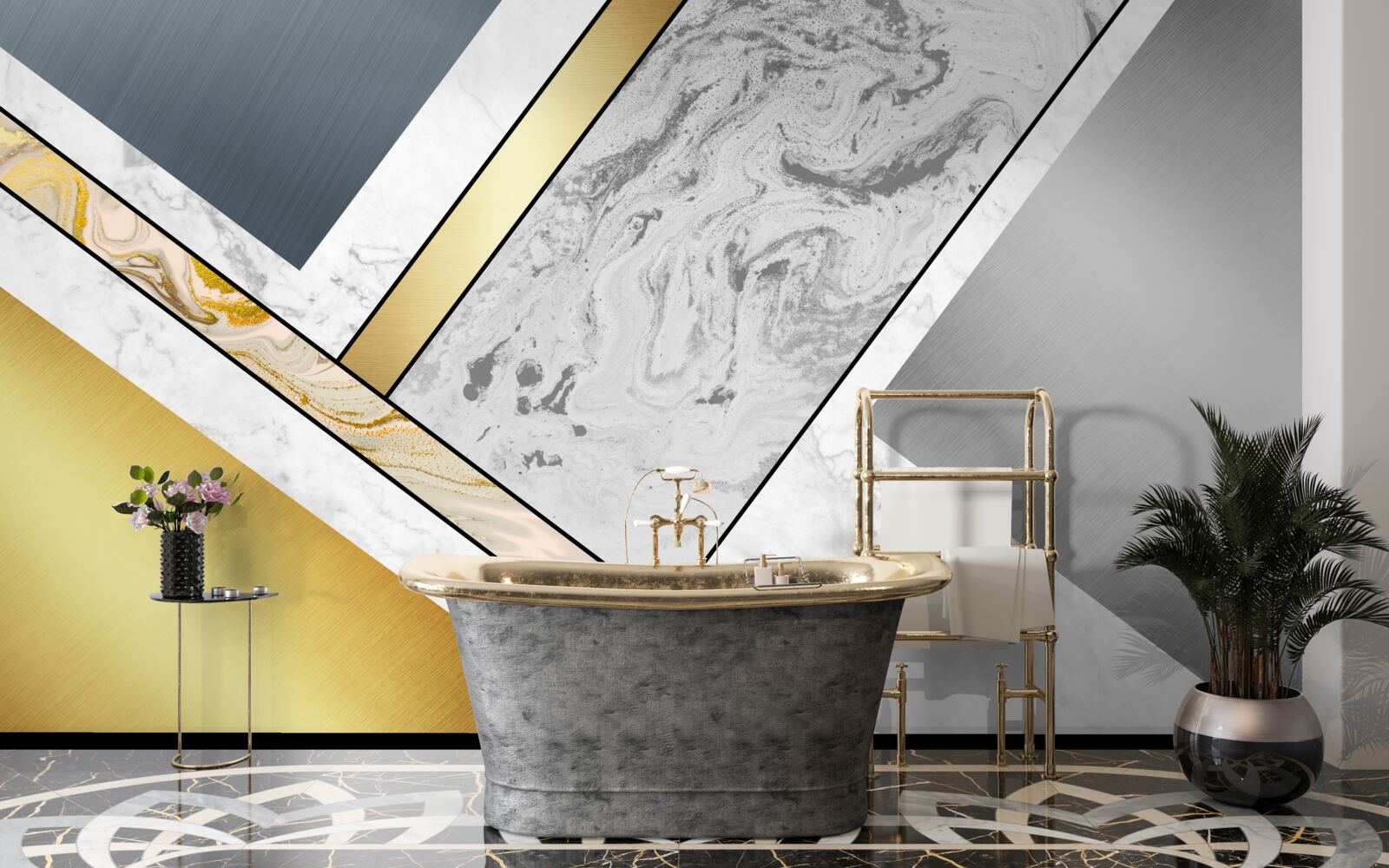 Fototapeta kombinácia rôznych druhov mramoru