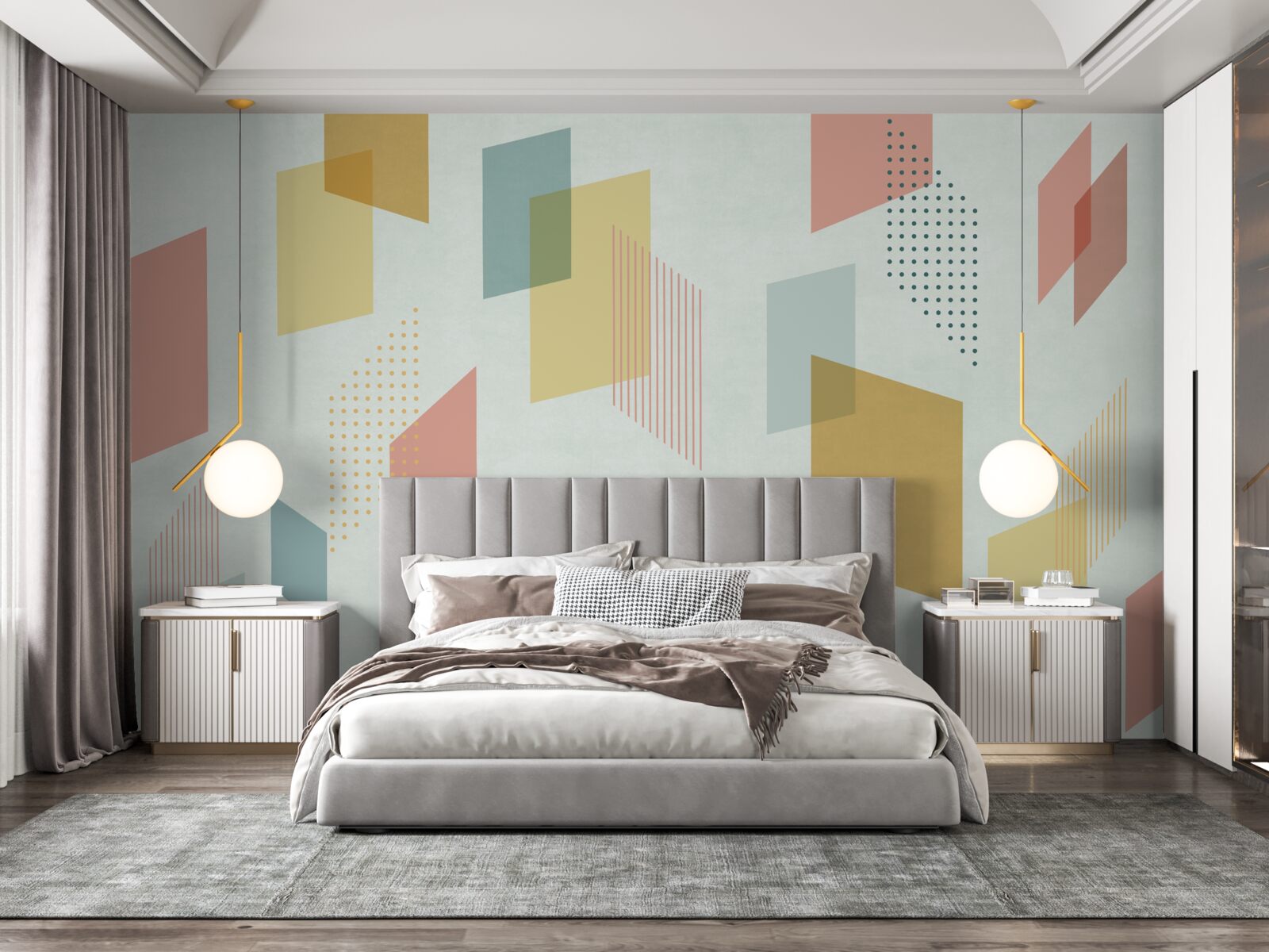 Fototapeta obdĺžniky plávajúce vo vzduchu, maľované v rôznych farbách