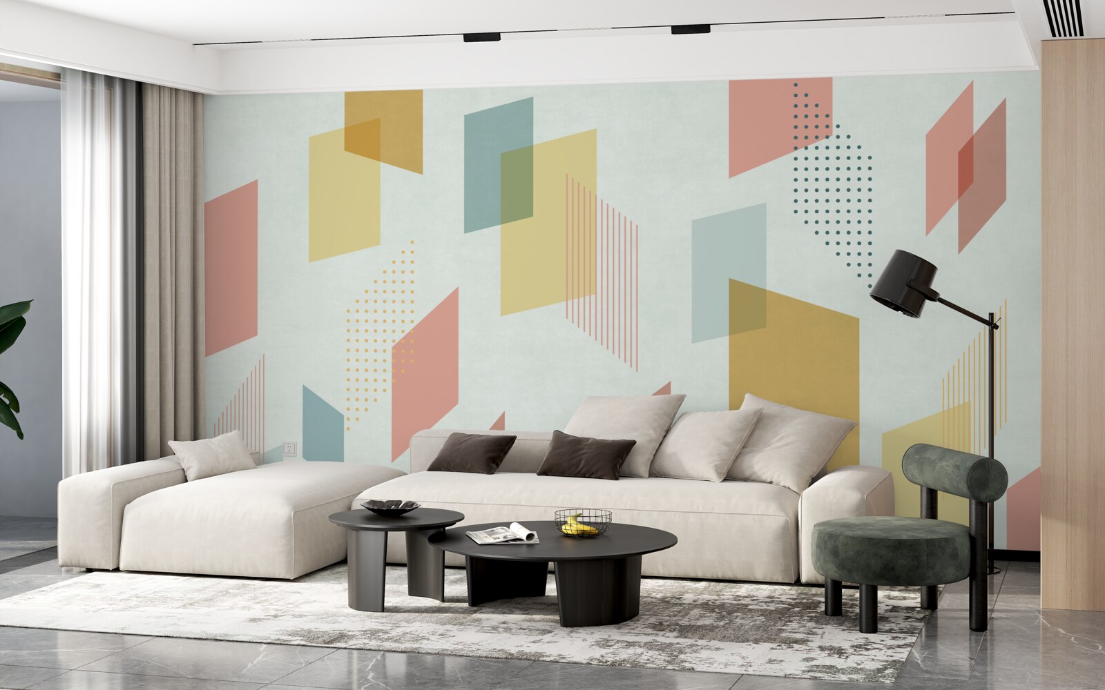 Fototapeta obdĺžniky plávajúce vo vzduchu, maľované v rôznych farbách