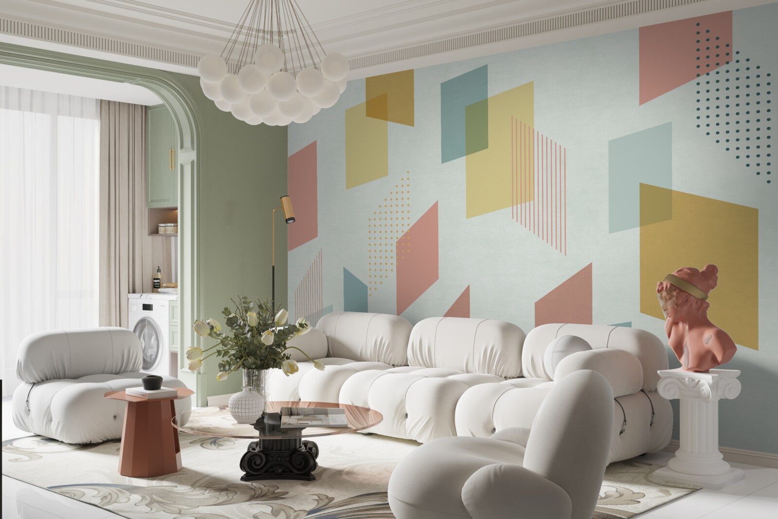 Fototapeta obdĺžniky plávajúce vo vzduchu, maľované v rôznych farbách