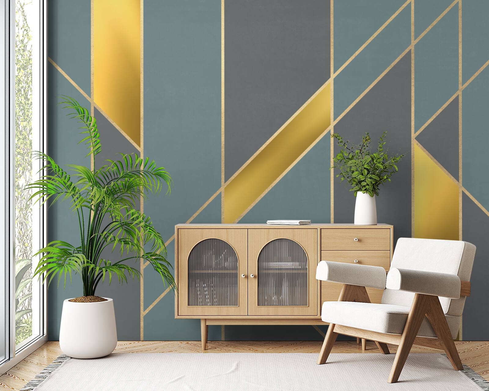 Fototapeta modré figúrky so zlatými akcentmi