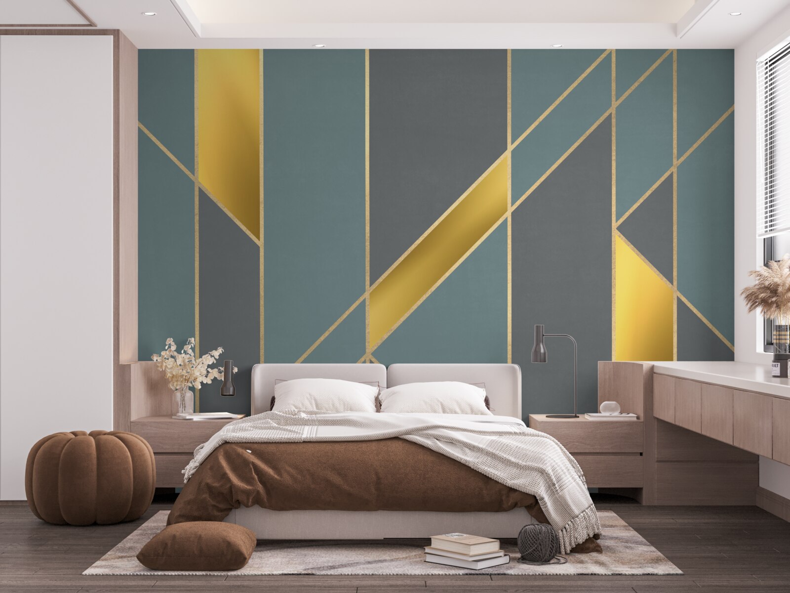 Fototapeta modré figúrky so zlatými akcentmi