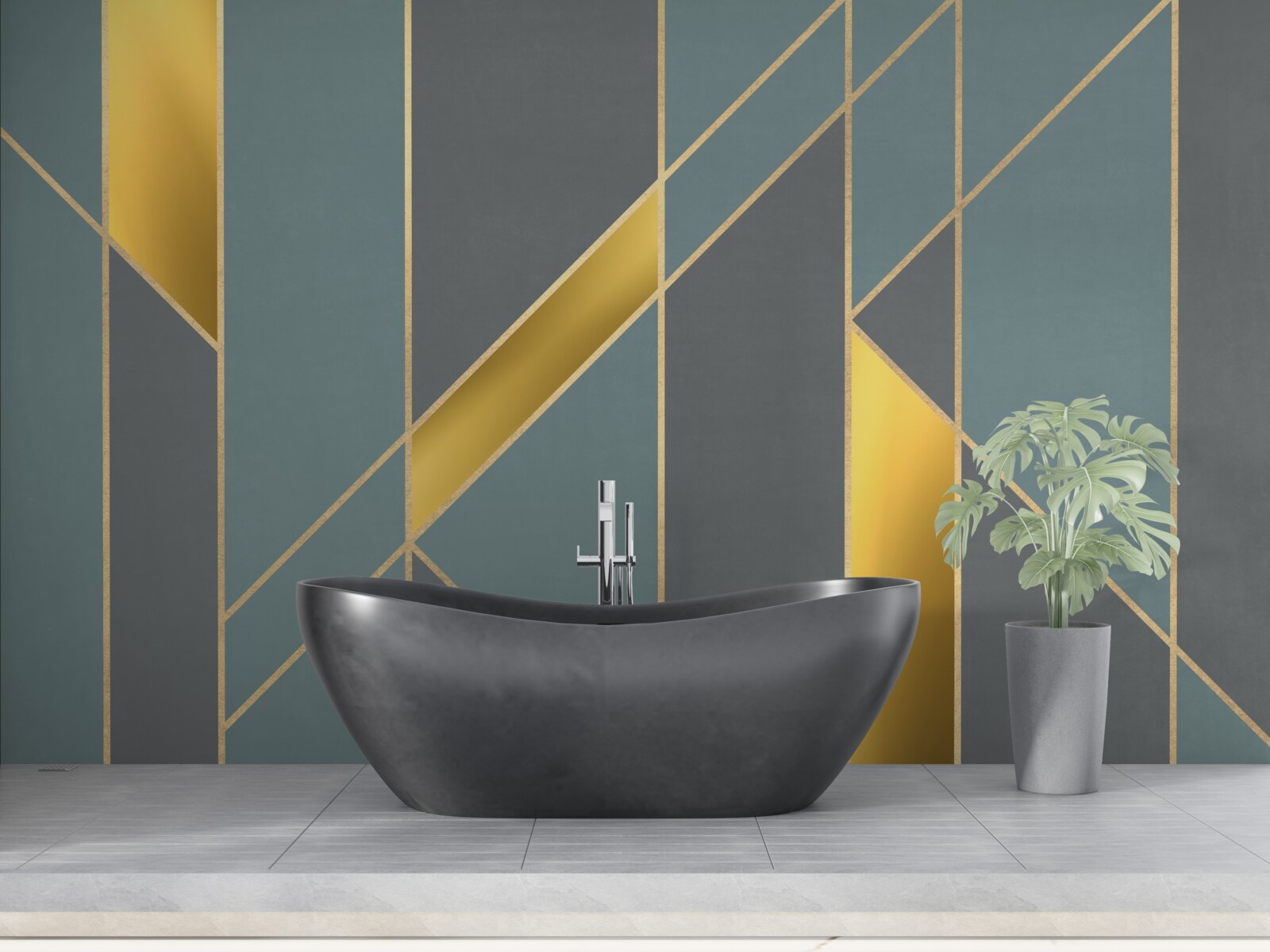 Fototapeta modré figúrky so zlatými akcentmi