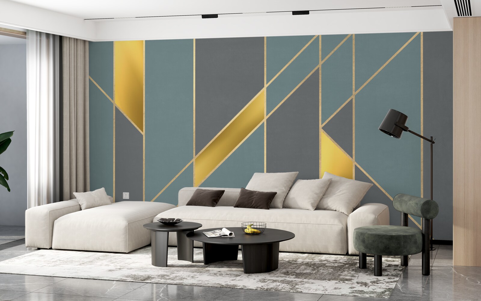 Fototapeta modré figúrky so zlatými akcentmi