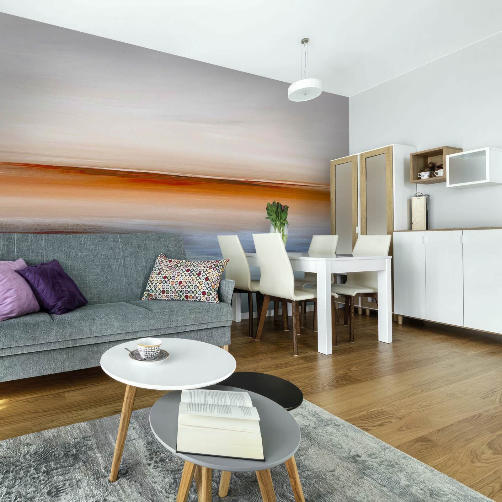 Fototapeta pokoj na rieke pod večerným západom slnka