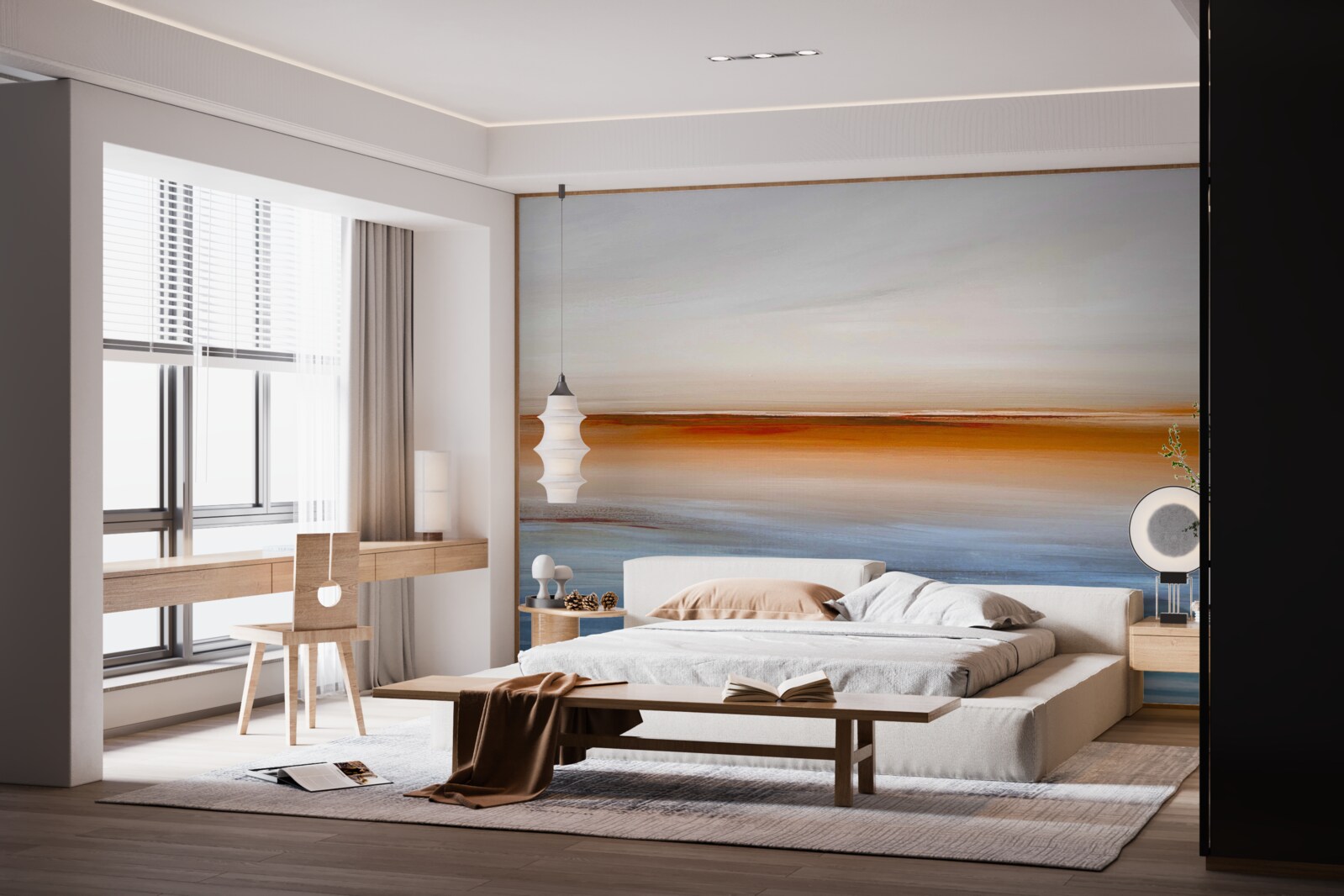 Fototapeta pokoj na rieke pod večerným západom slnka