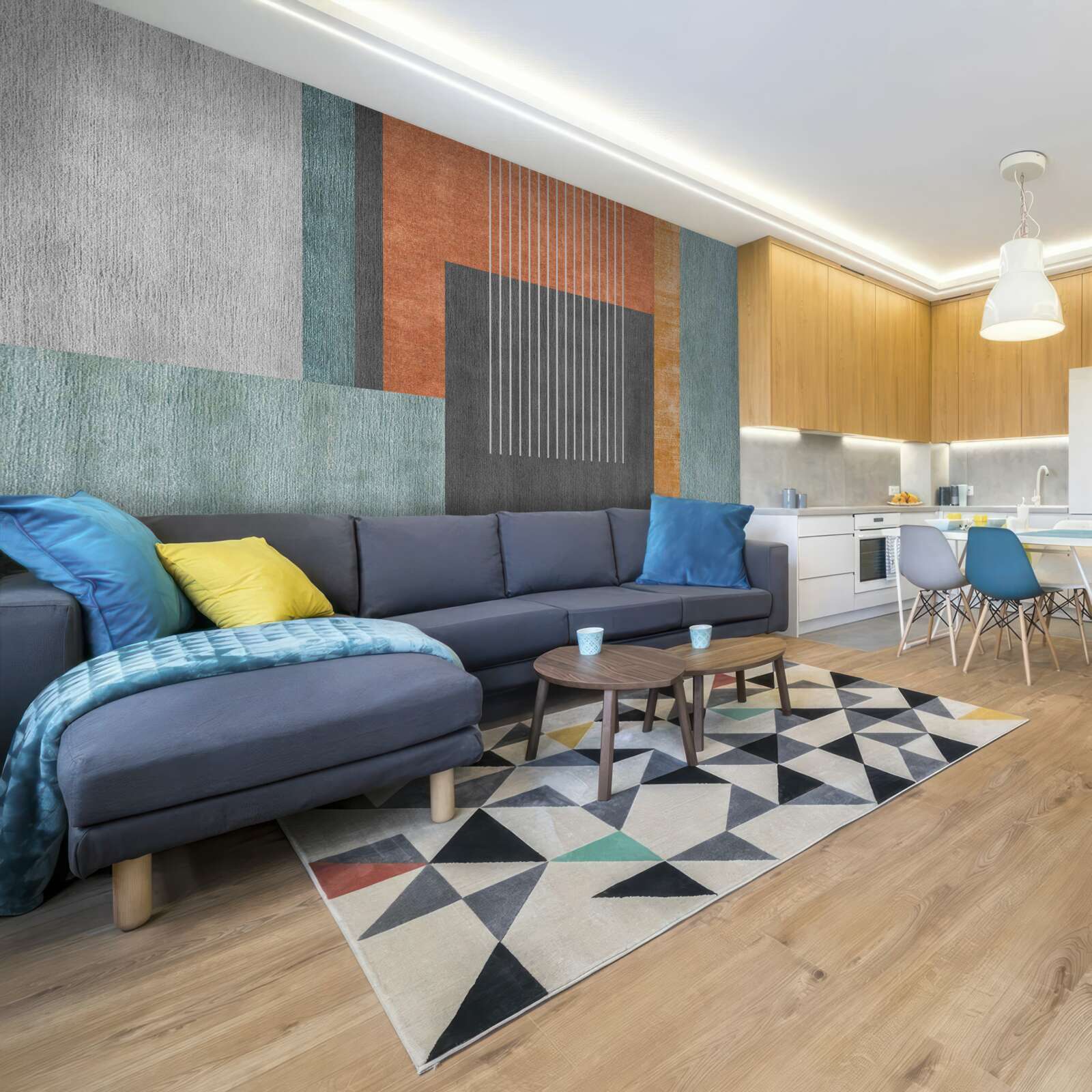 Fototapeta obdĺžniky v pastelových odtieňoch a čiary orientované vertikálne