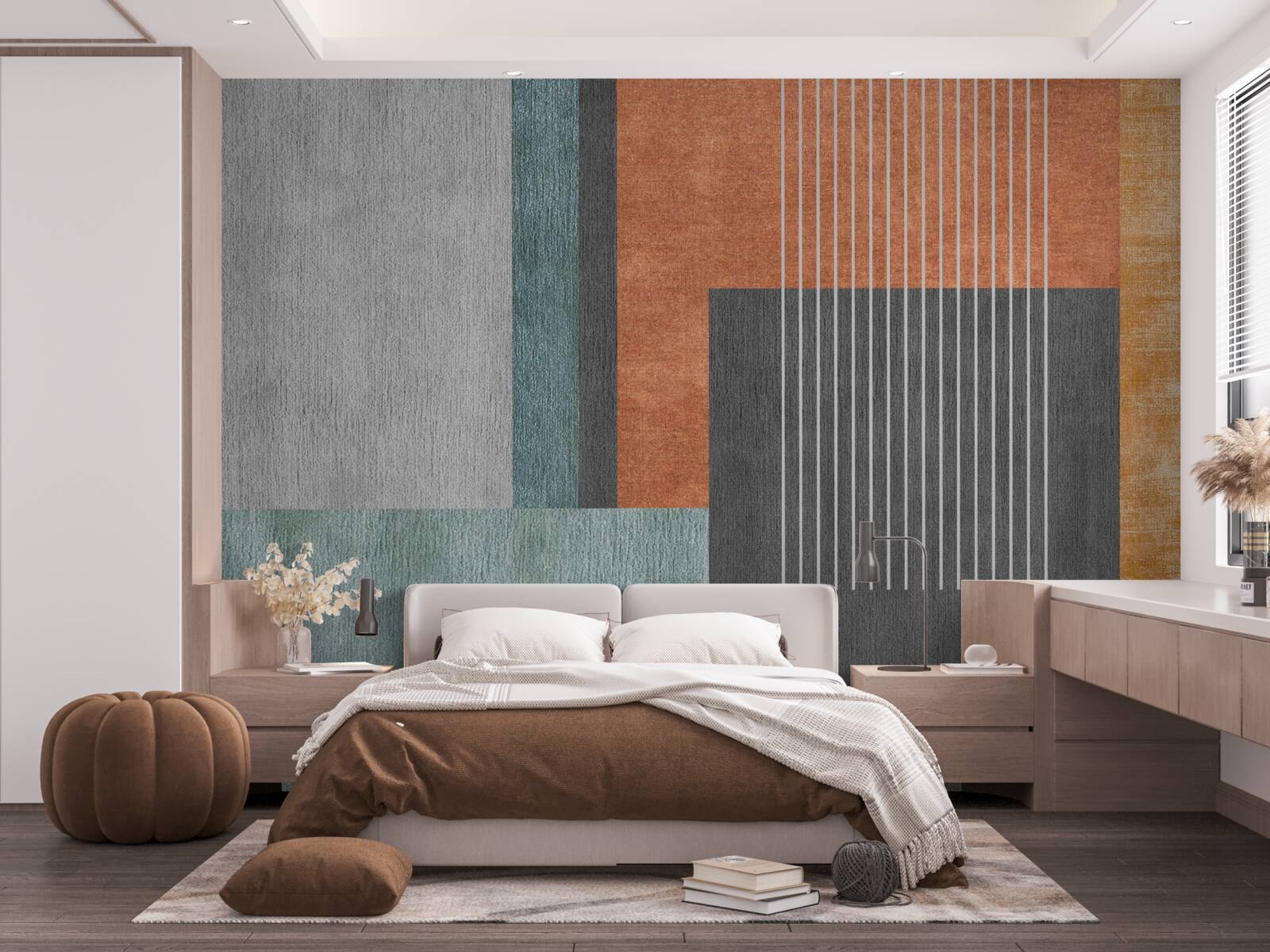 Fototapeta obdĺžniky v pastelových odtieňoch a čiary orientované vertikálne