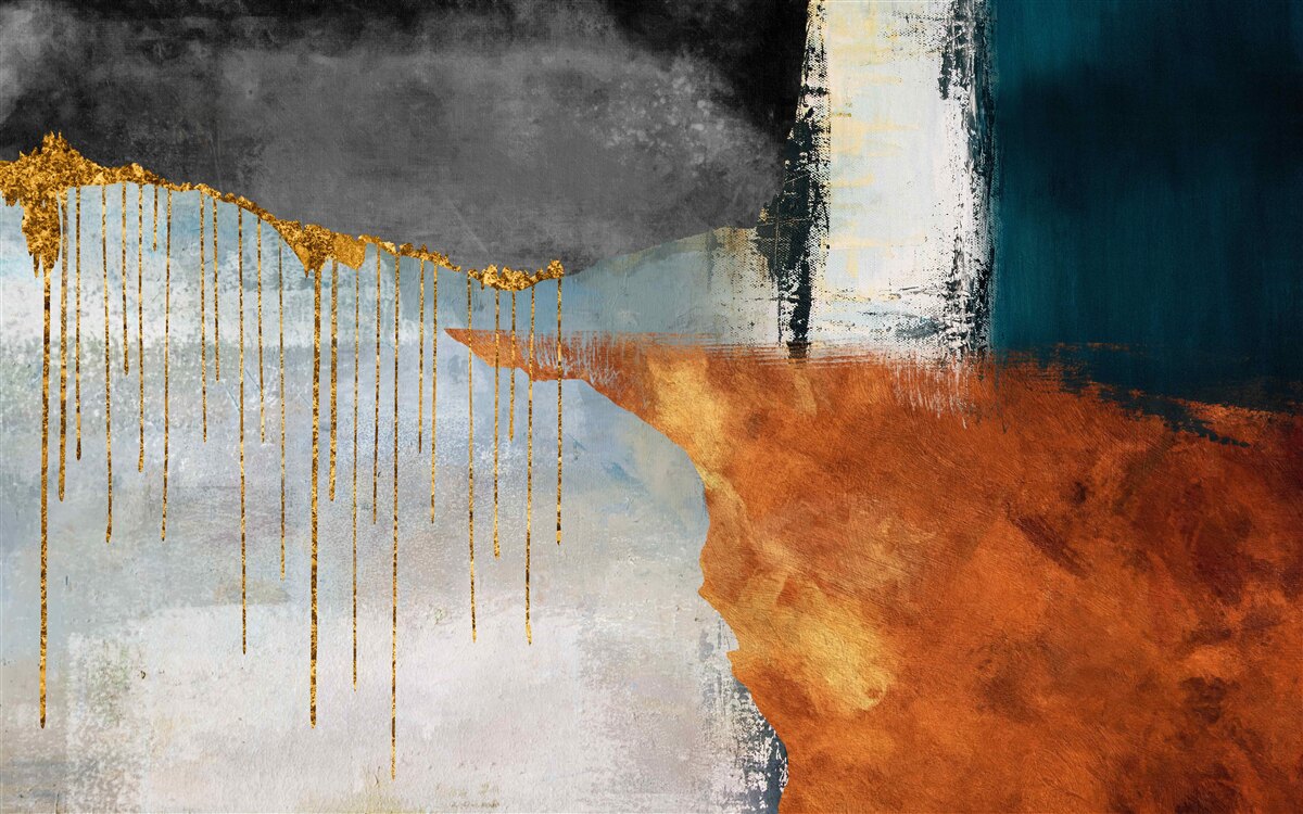 Fototapeta zlaté pramienky v kombinácii s paletou rôznych odtieňov