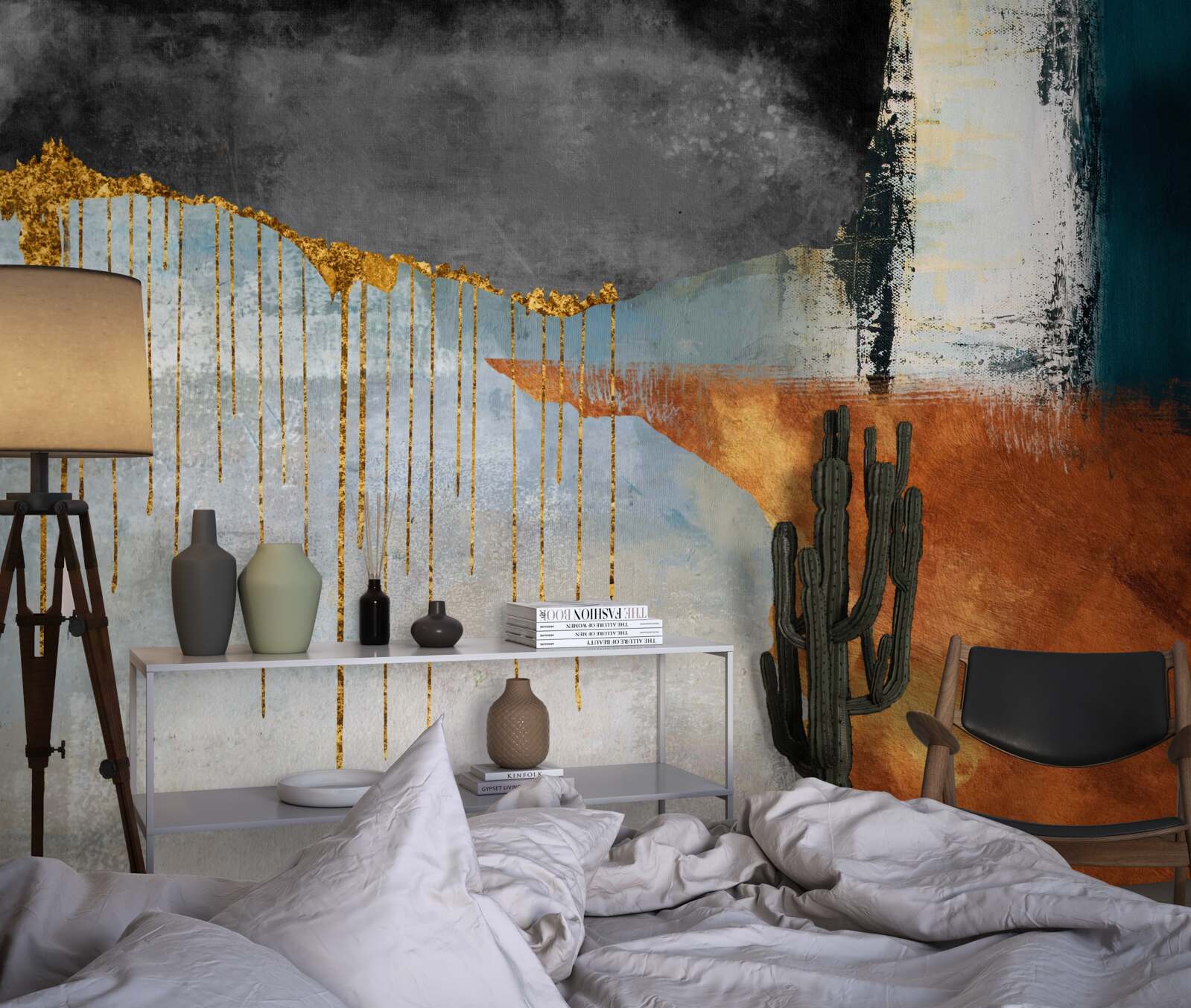 Fototapeta zlaté pramienky v kombinácii s paletou rôznych odtieňov