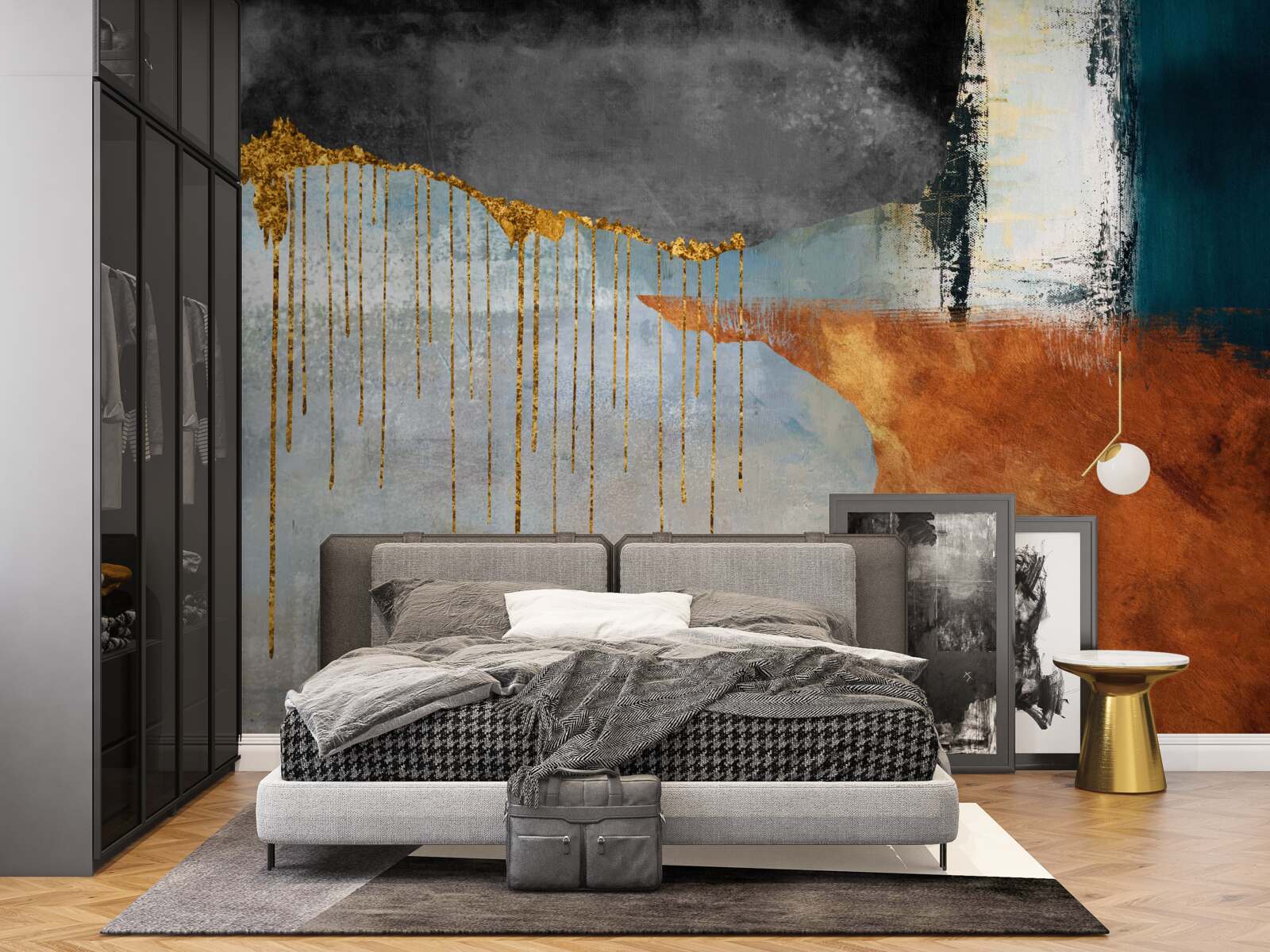 Fototapeta zlaté pramienky v kombinácii s paletou rôznych odtieňov