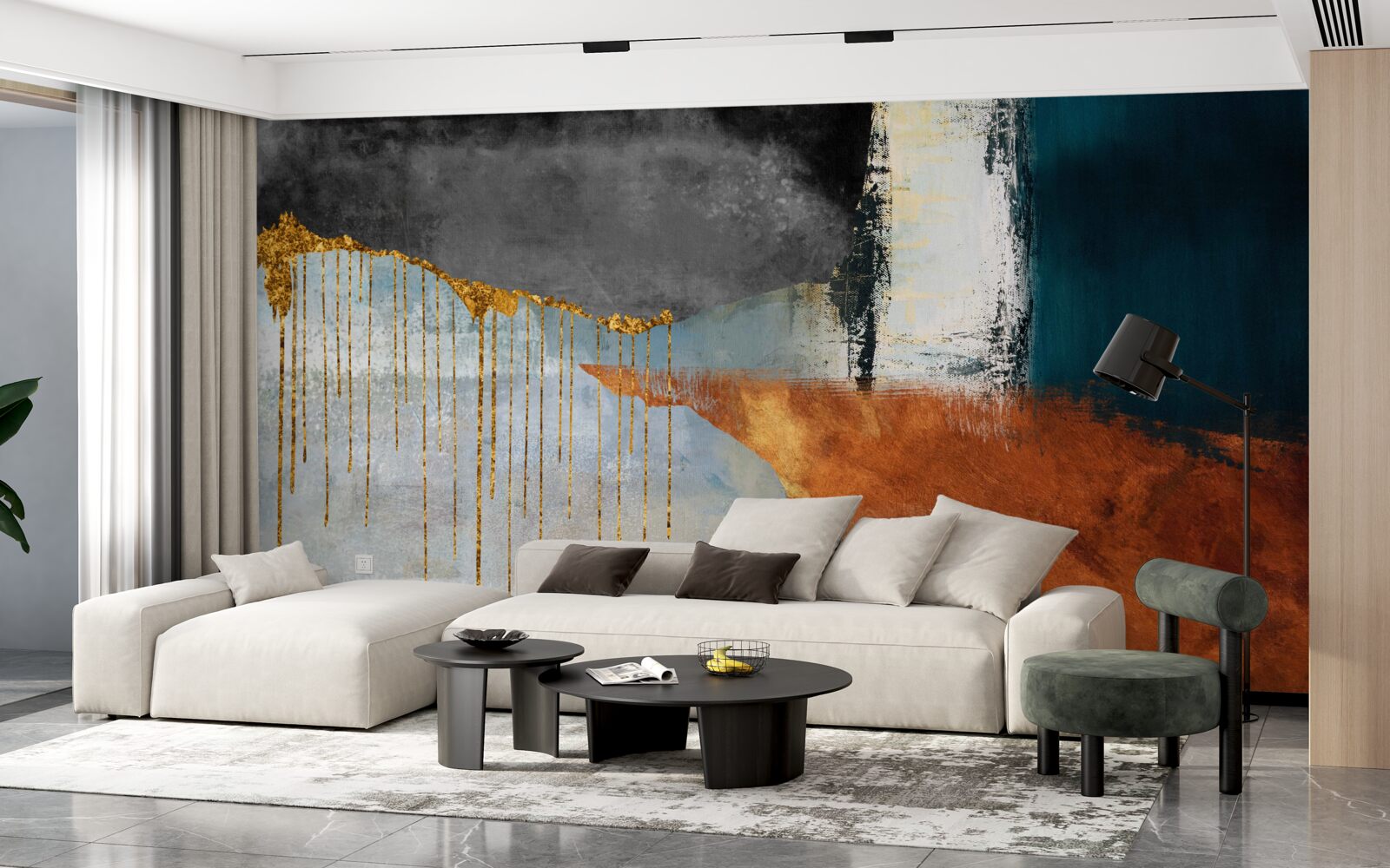 Fototapeta zlaté pramienky v kombinácii s paletou rôznych odtieňov