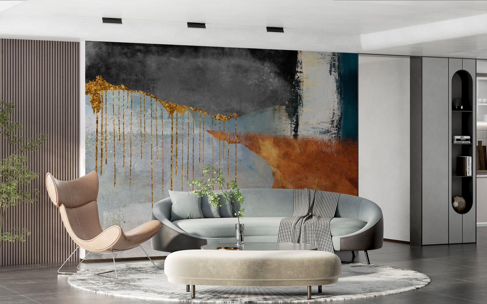 Fototapeta zlaté pramienky v kombinácii s paletou rôznych odtieňov