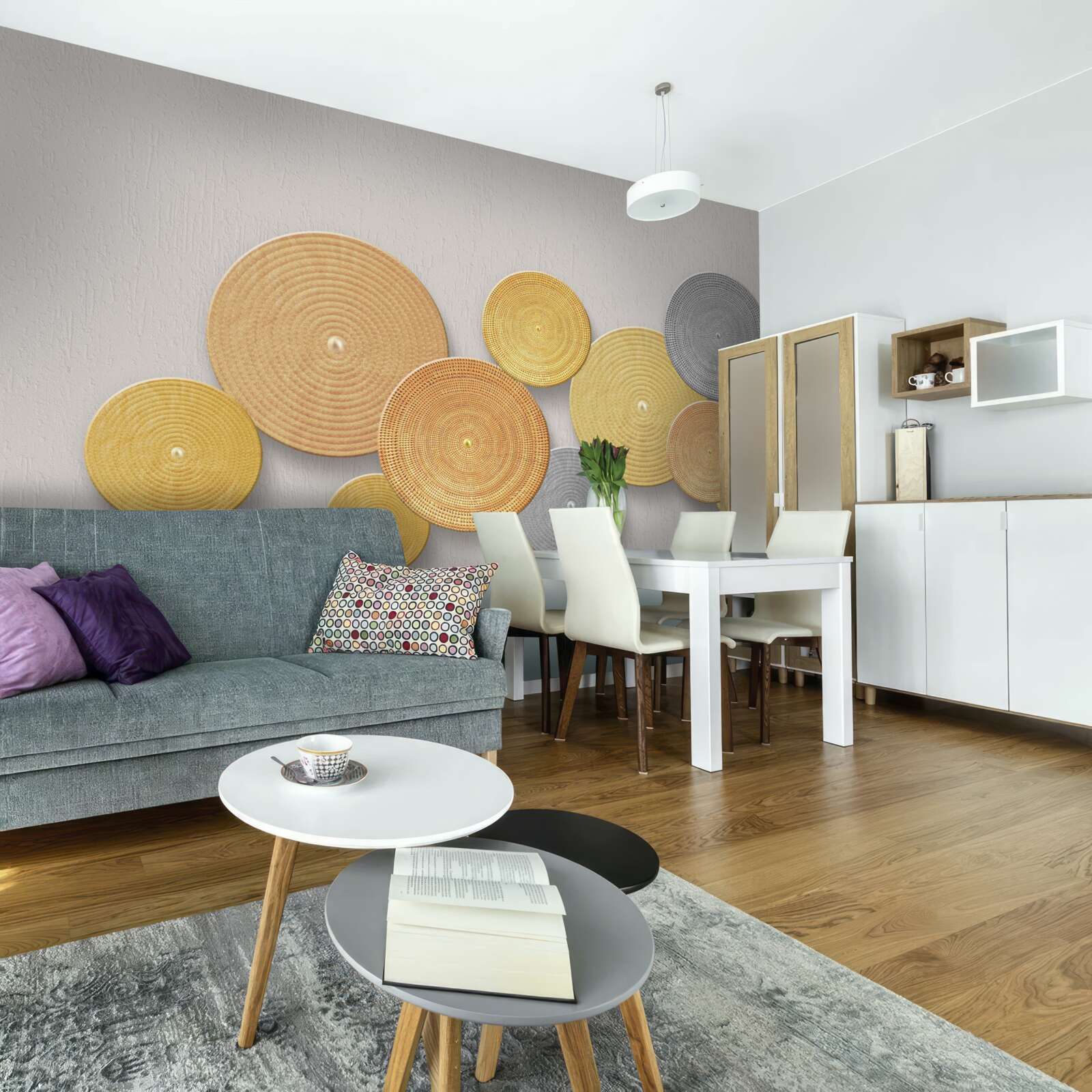 Fototapeta drevené plátky v rôznych farbách