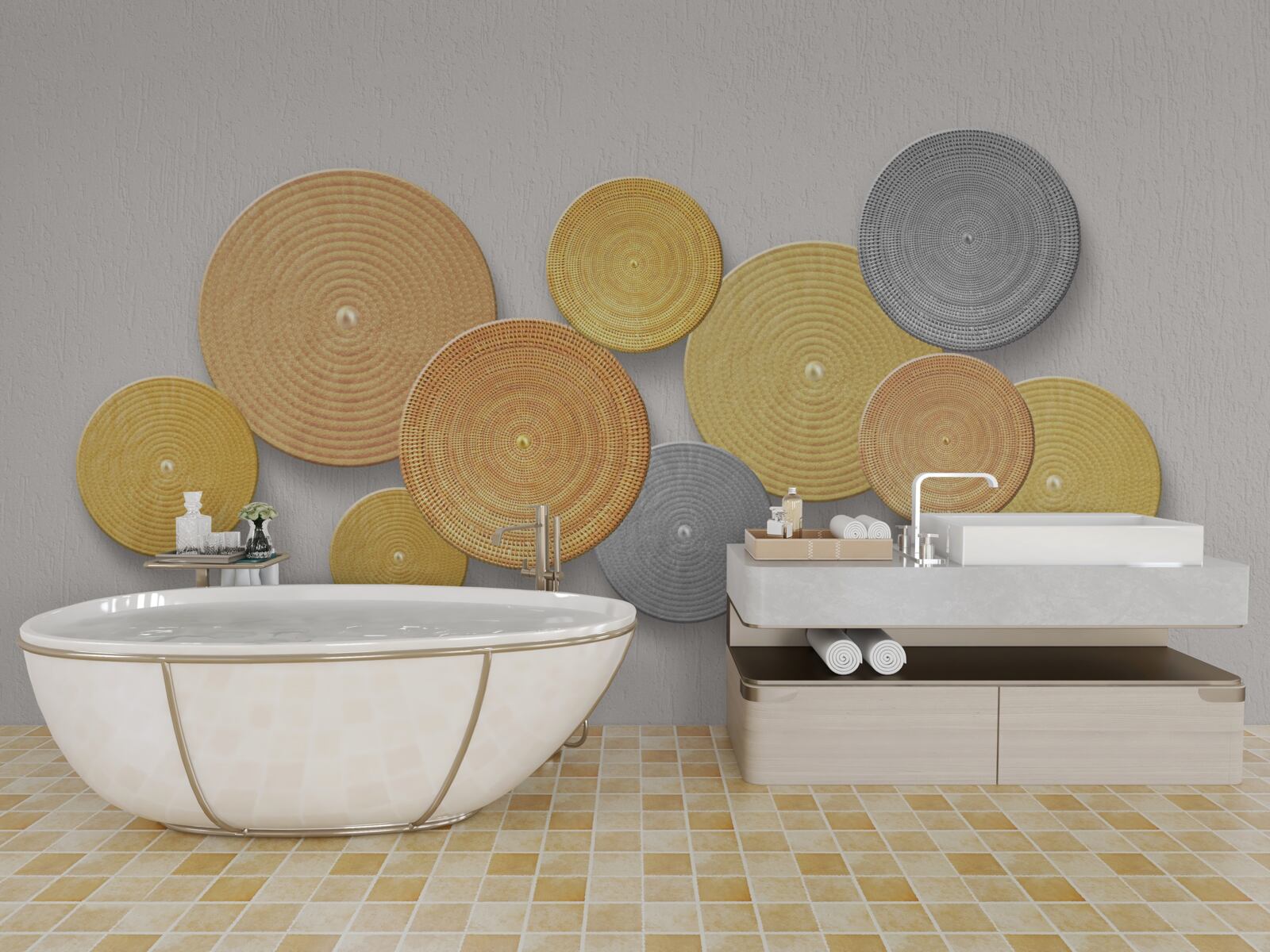 Fototapeta drevené plátky v rôznych farbách