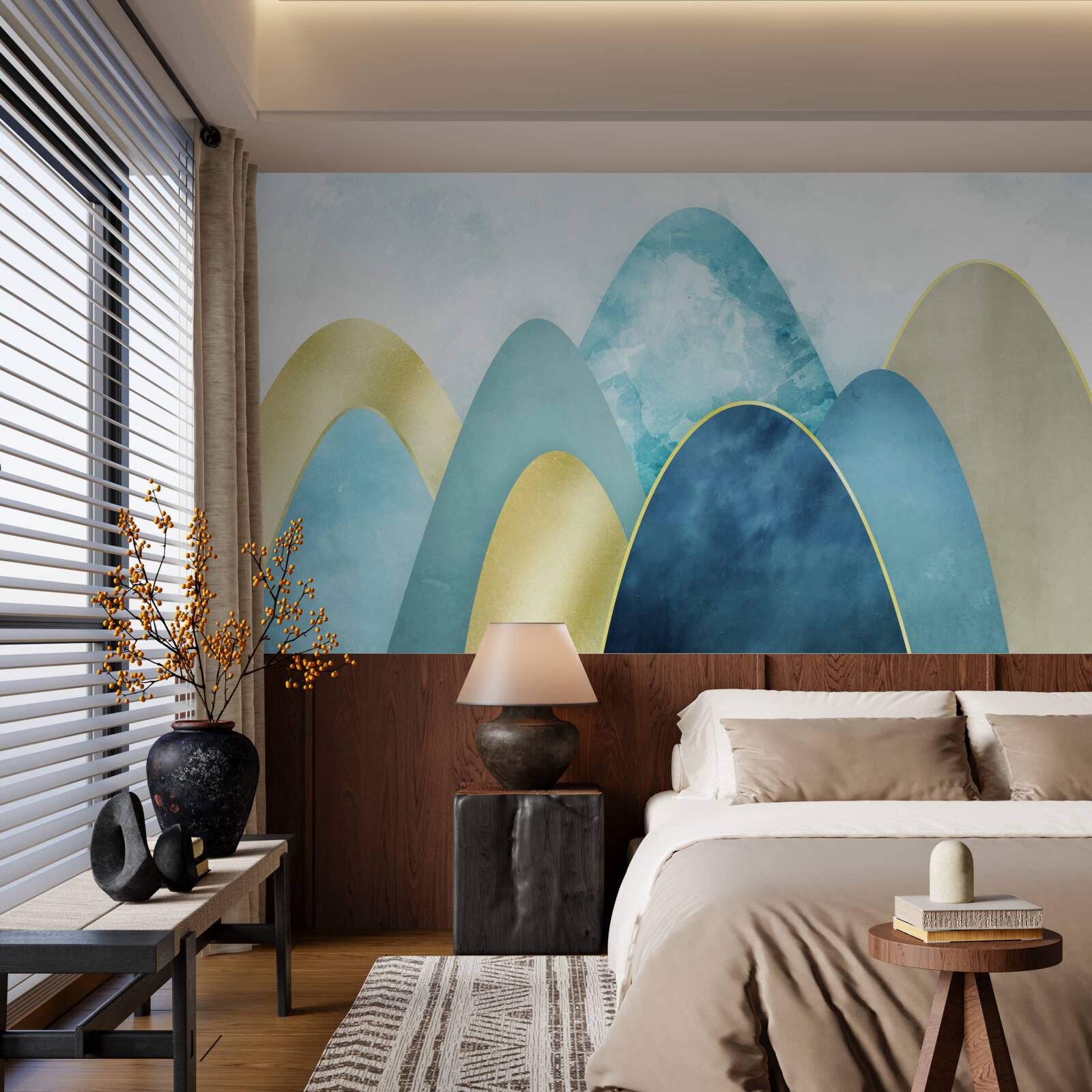 Fototapeta vrcholky zimných hôr, pokryté chladom