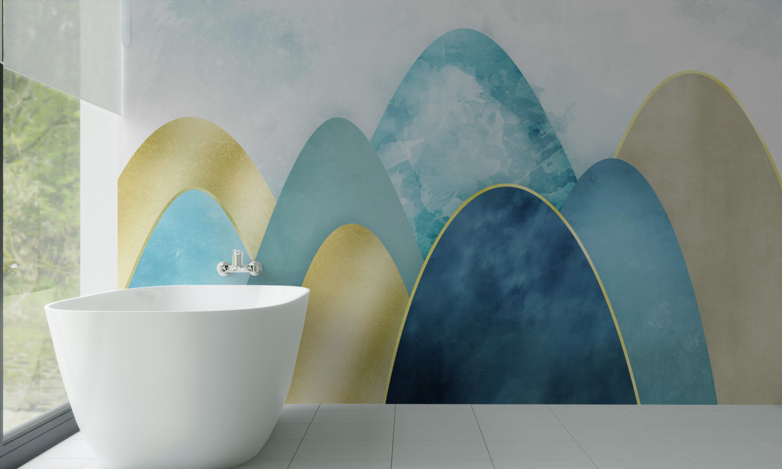 Fototapeta vrcholky zimných hôr, pokryté chladom