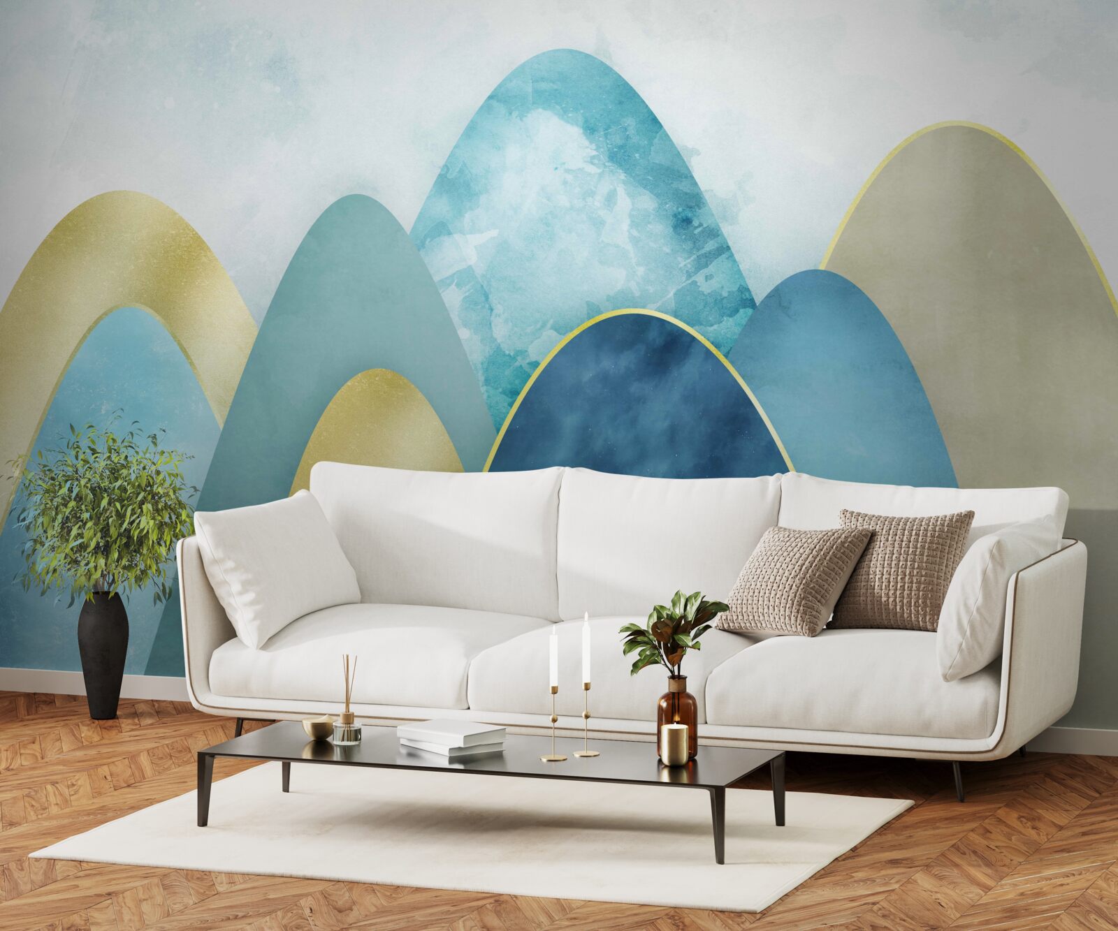 Fototapeta vrcholky zimných hôr, pokryté chladom