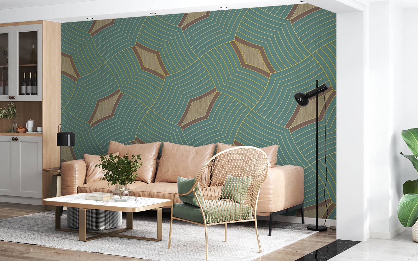 Fototapeta pokojné kontúry na azúrovom pozadí