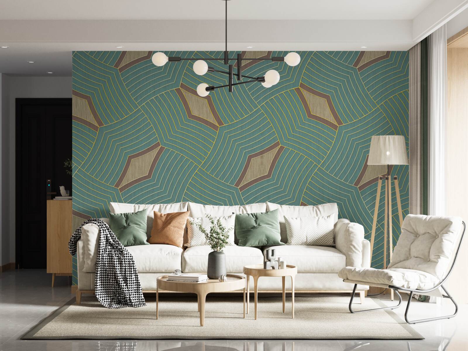 Fototapeta pokojné kontúry na azúrovom pozadí