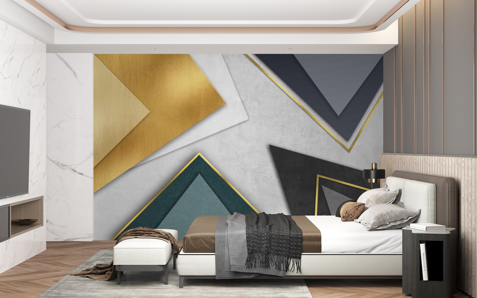 Fototapeta trojuholníky rôznych odtieňov