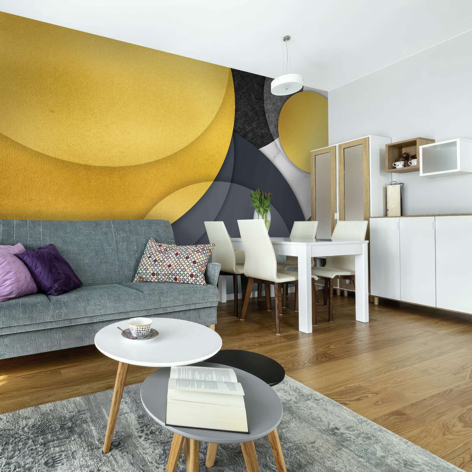 Fototapeta zlaté gule vznášajúce sa vo vzduchu