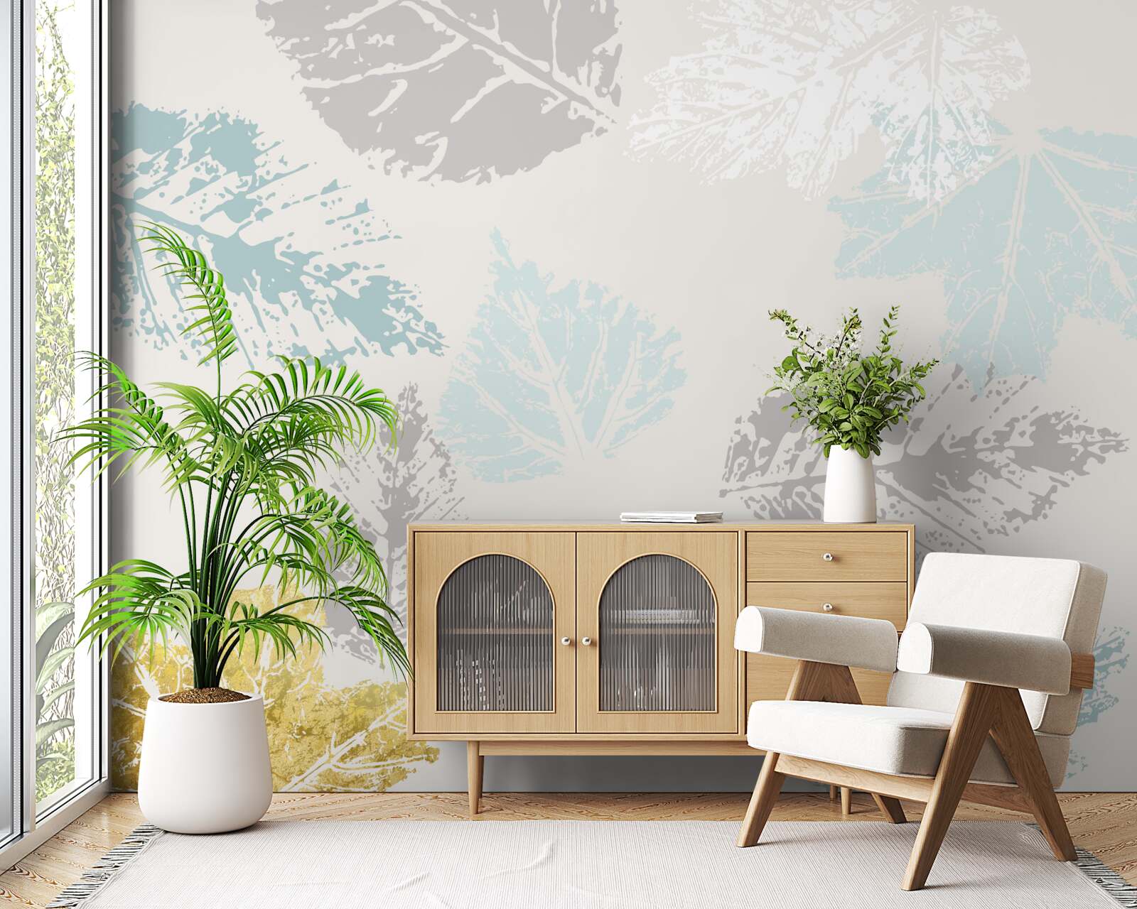 Fototapeta jesenné lístie zanecháva svoje stopy na laku