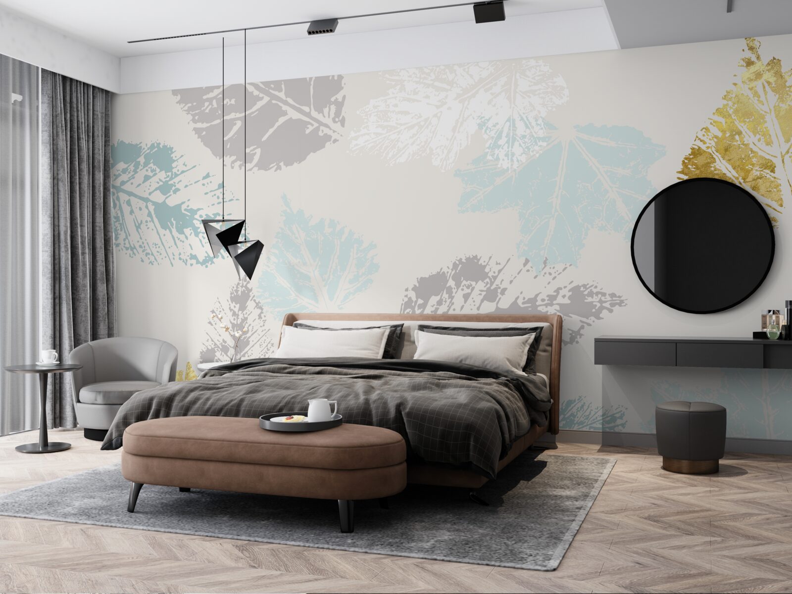 Fototapeta jesenné lístie zanecháva svoje stopy na laku