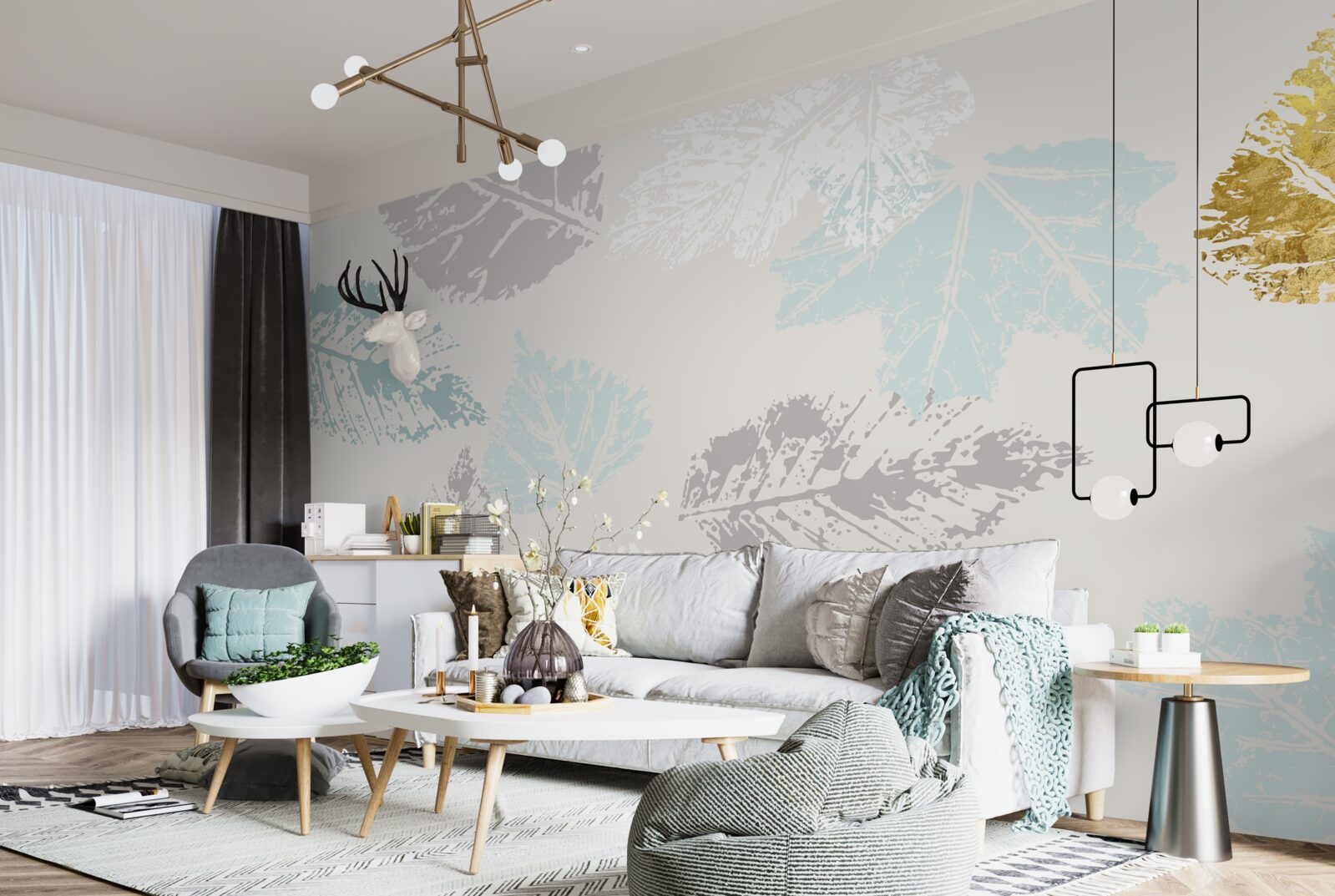 Fototapeta jesenné lístie zanecháva svoje stopy na laku