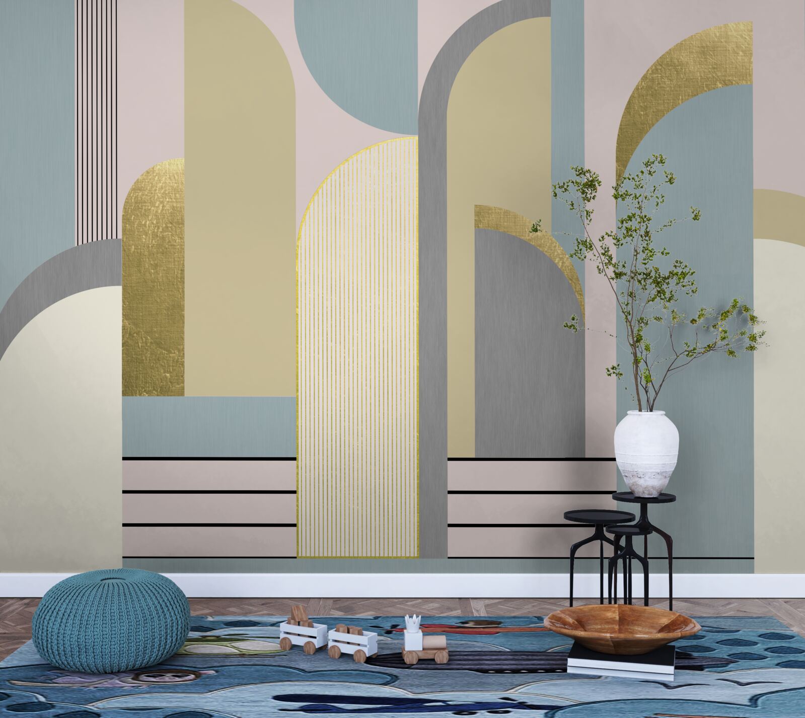 Fototapeta oblúky s geometrickými tvarmi