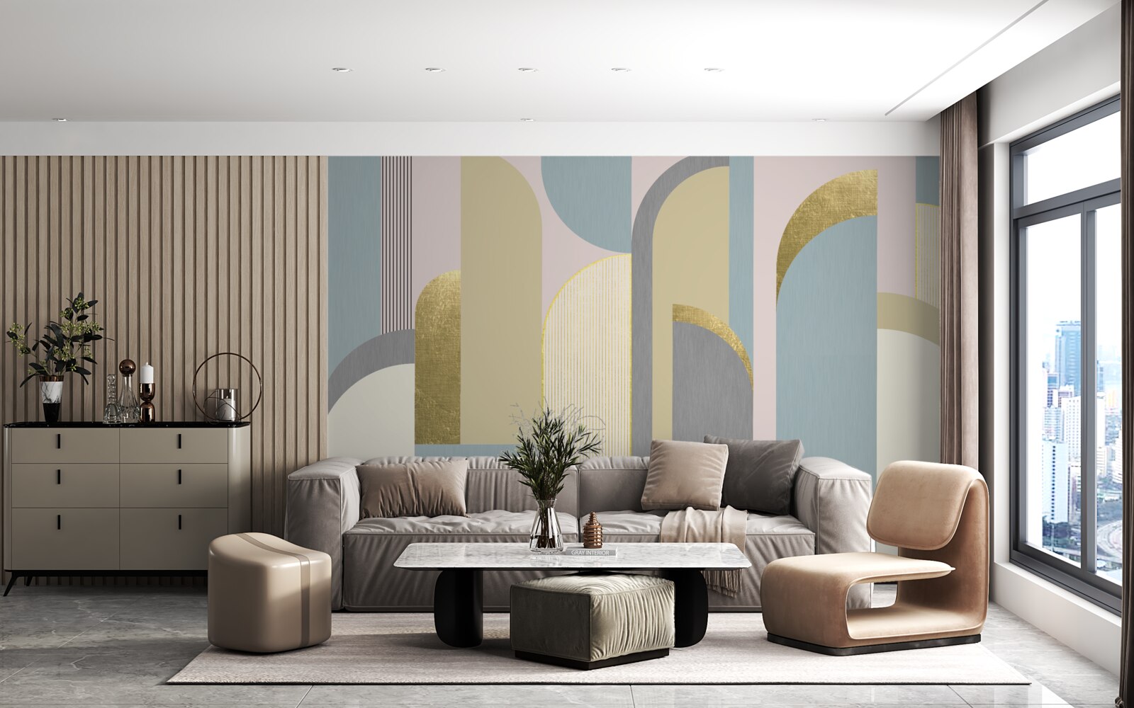 Fototapeta oblúky s geometrickými tvarmi