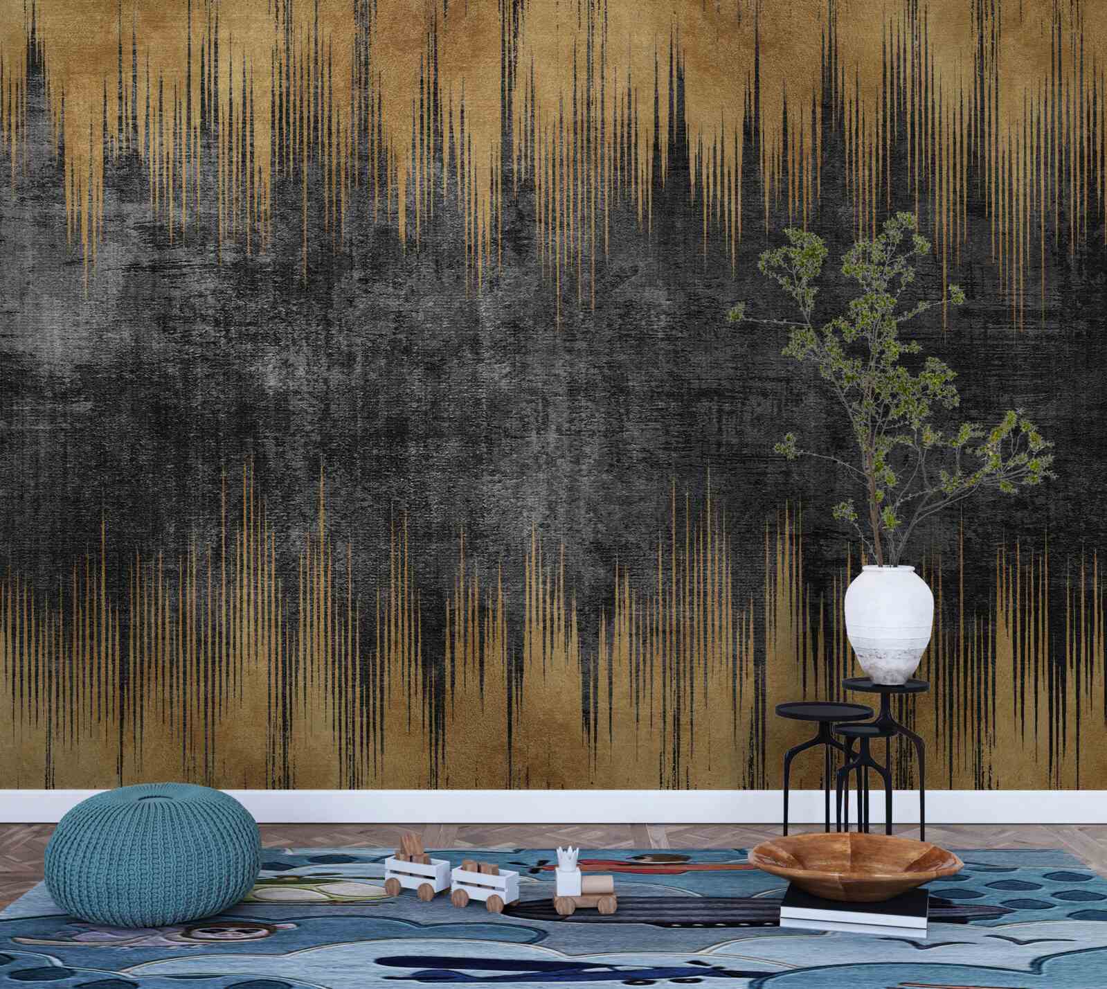 Fototapeta čierne a zlaté pruhy